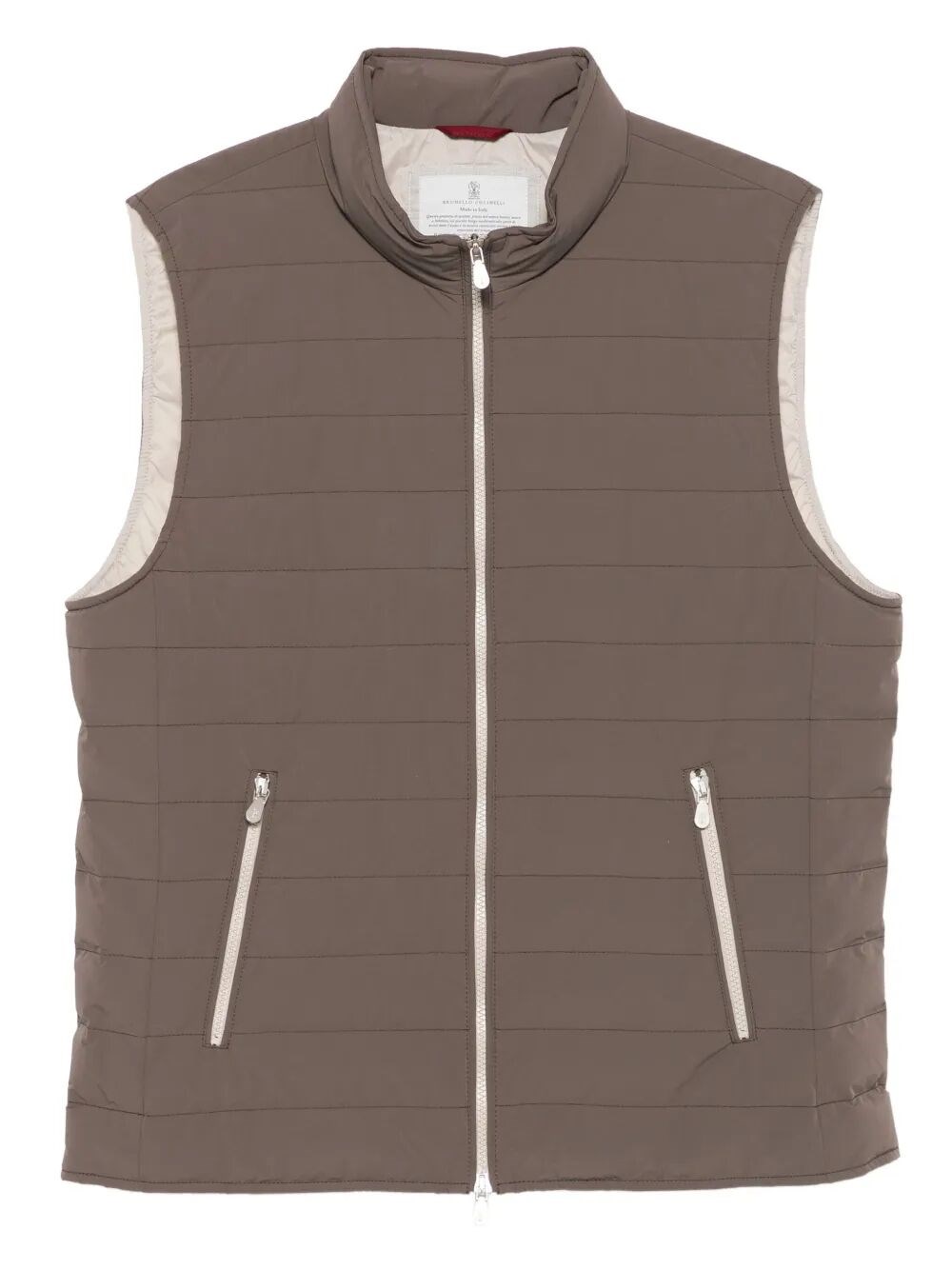 Brunello Cucinelli Men Lightweight Padded Vest In Brown