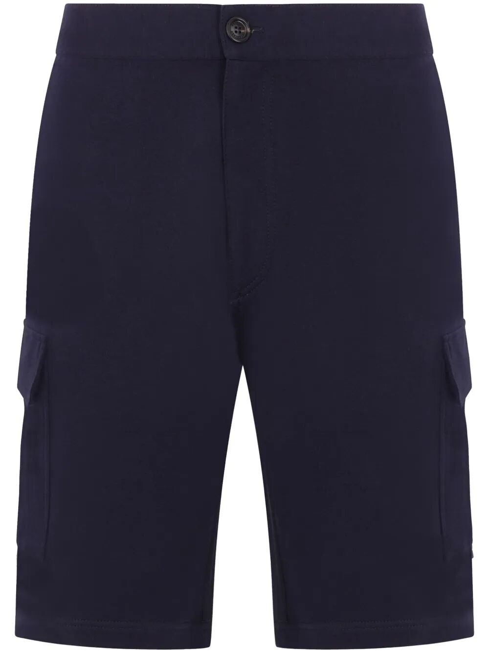 Brunello Cucinelli Men Double French Terry Bermuda Shorts In Blue