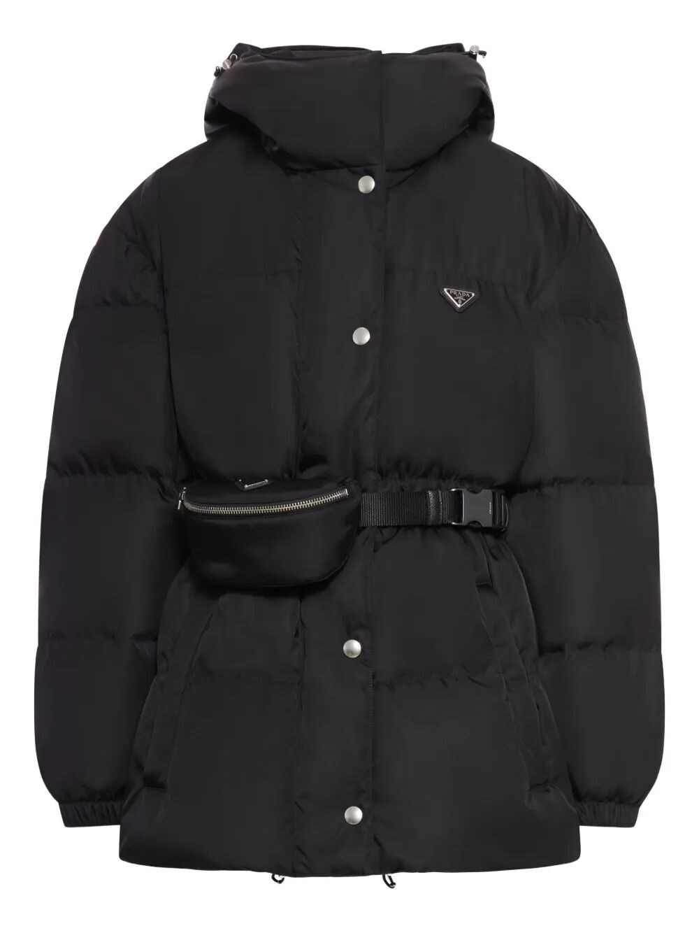 Prada `re-nylon` Down Jacket In Black