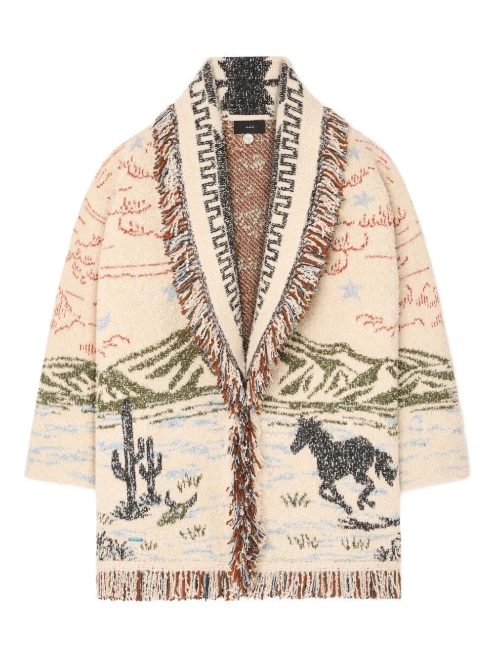 Alanui Sunset Riders Cardigan Knitwear Beige In Beige