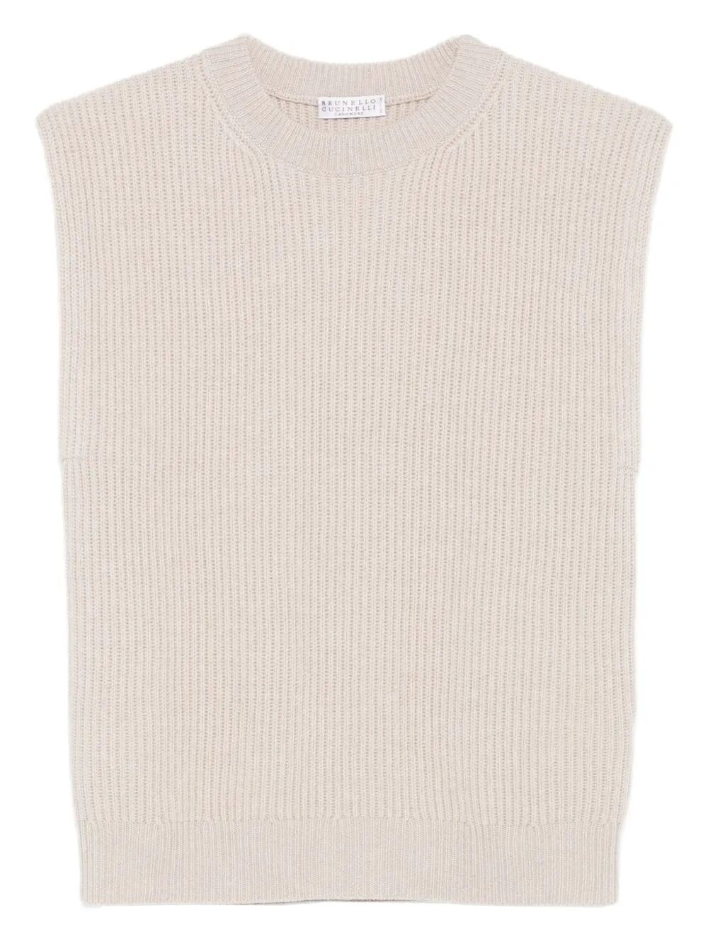 Brunello Cucinelli Women Knitted Vest In Neutral