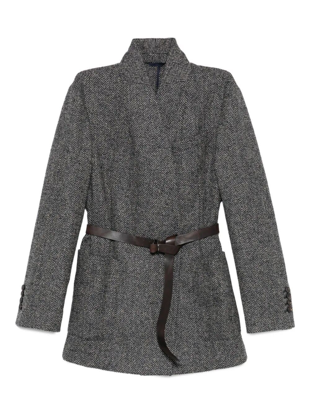 Brunello Cucinelli Herringbone Jacket In Green