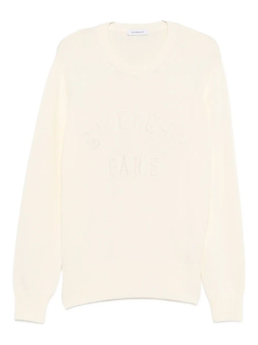 Givenchy Relaxed Fit Beige Sweater With Embossed Logo In Beige