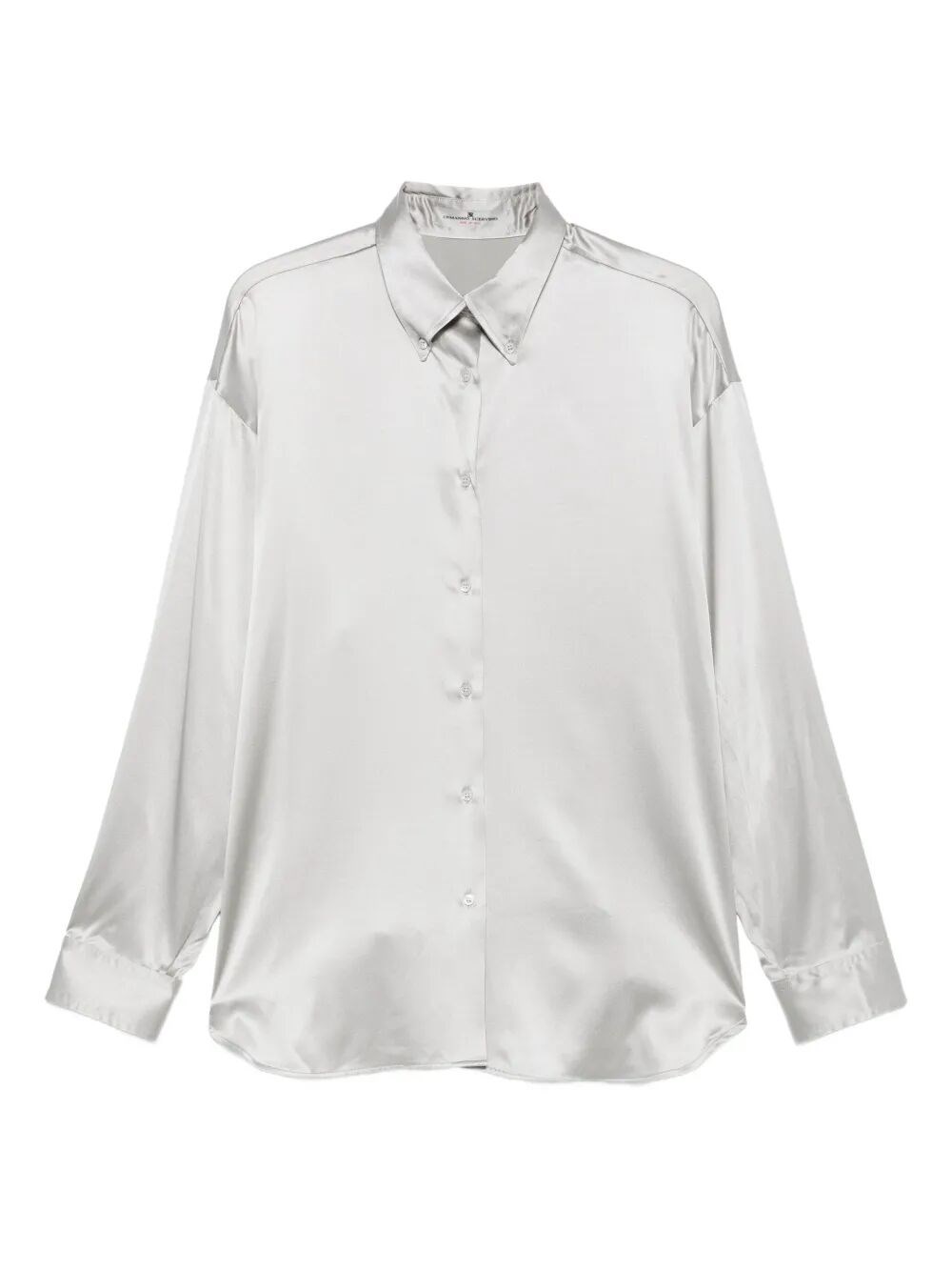 Ermanno Scervino Lustrous Silk Button-up Shirt In White