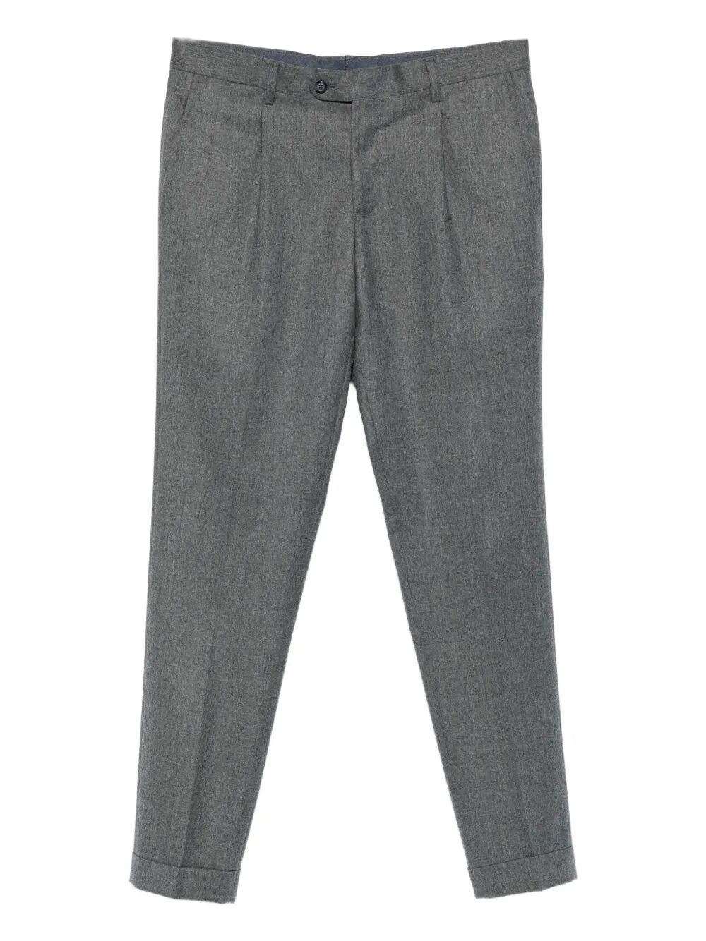 Barba Napoli Napoli Pleated Wool Trousers In Gray
