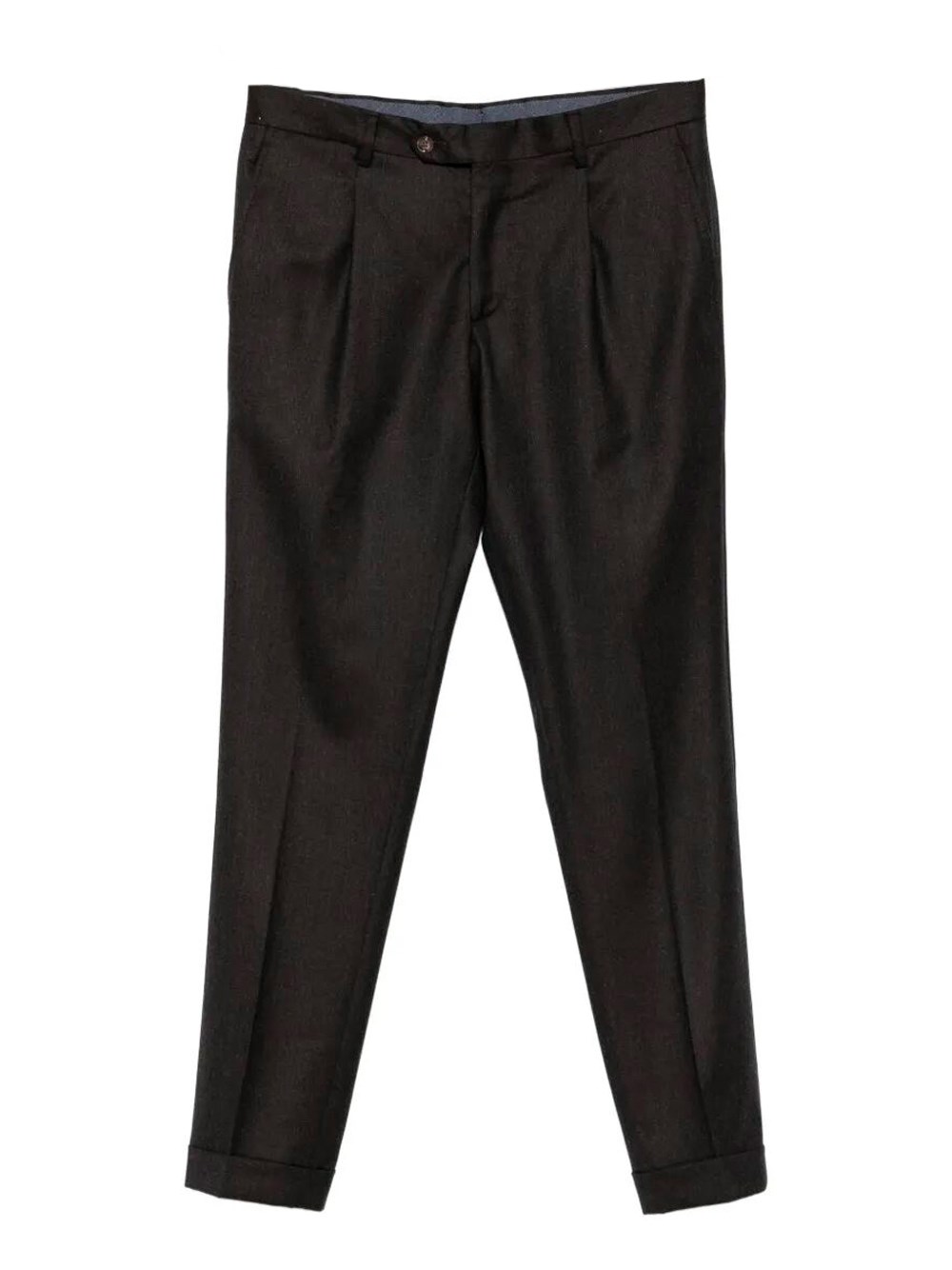 Barba Napoli Napoli Pleated Wool Trousers In Black