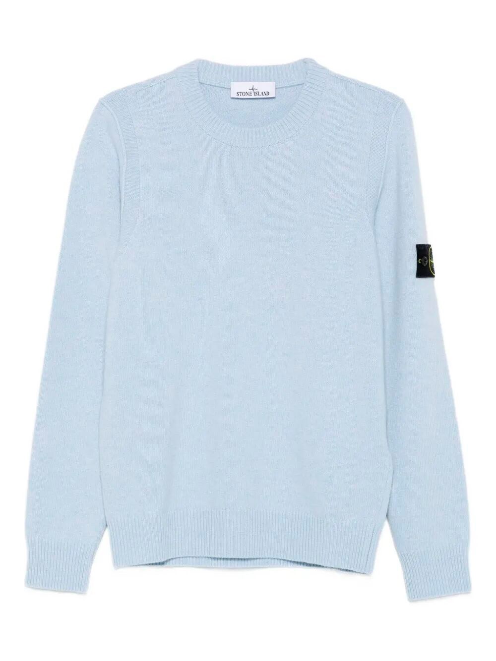 Stone Island Logo Patch Crewneck Sweatshirt In Blue