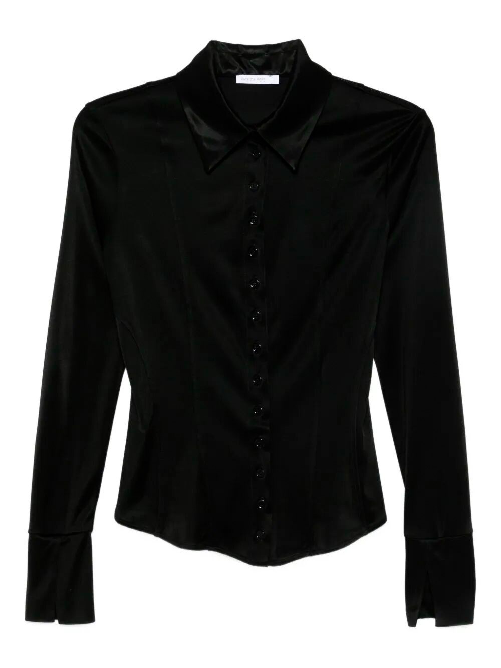 Patrizia Pepe Pointed-collar Blouse In Black