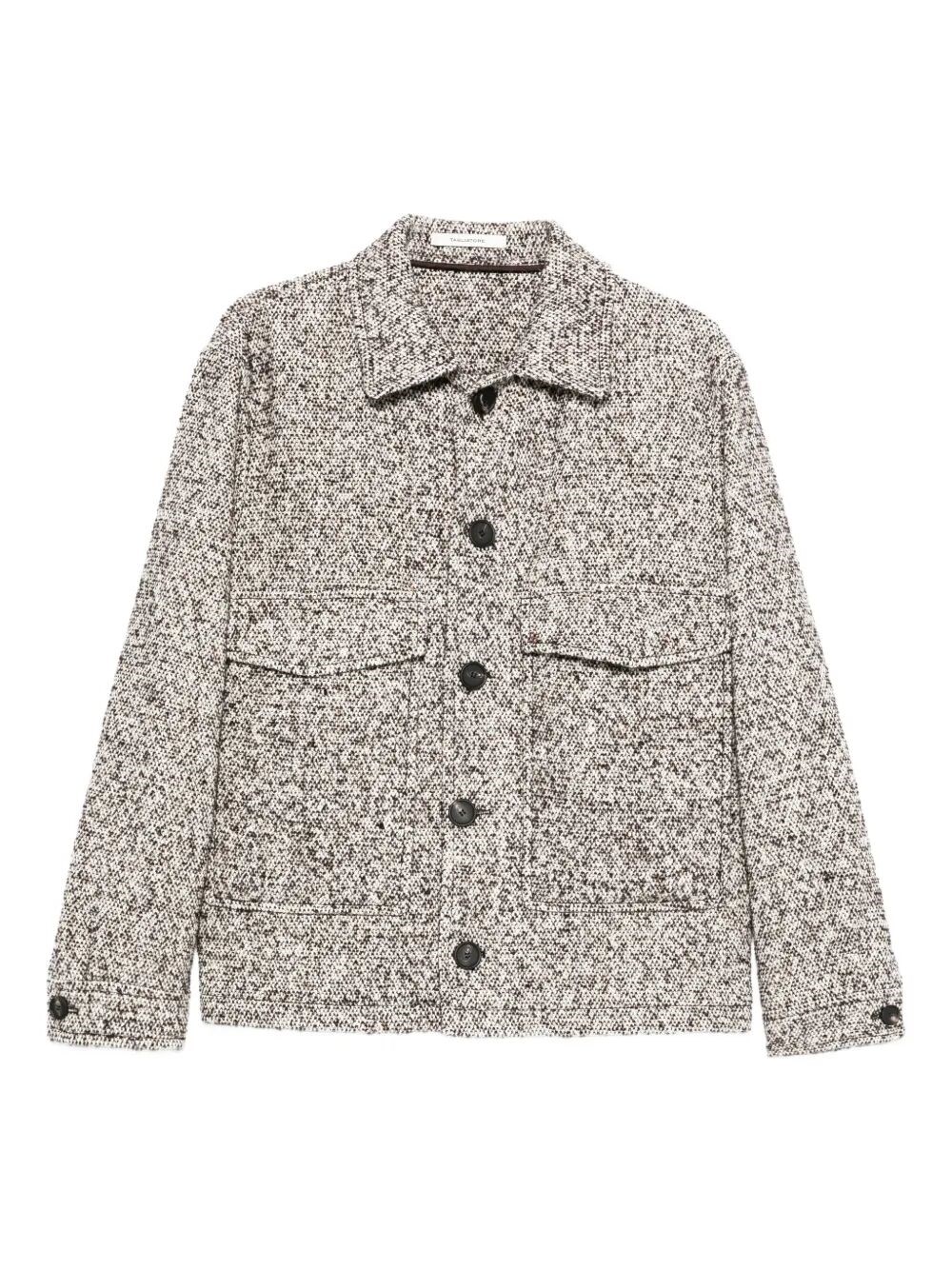 Tagliatore Textured Wool Blend Jacket In Gray