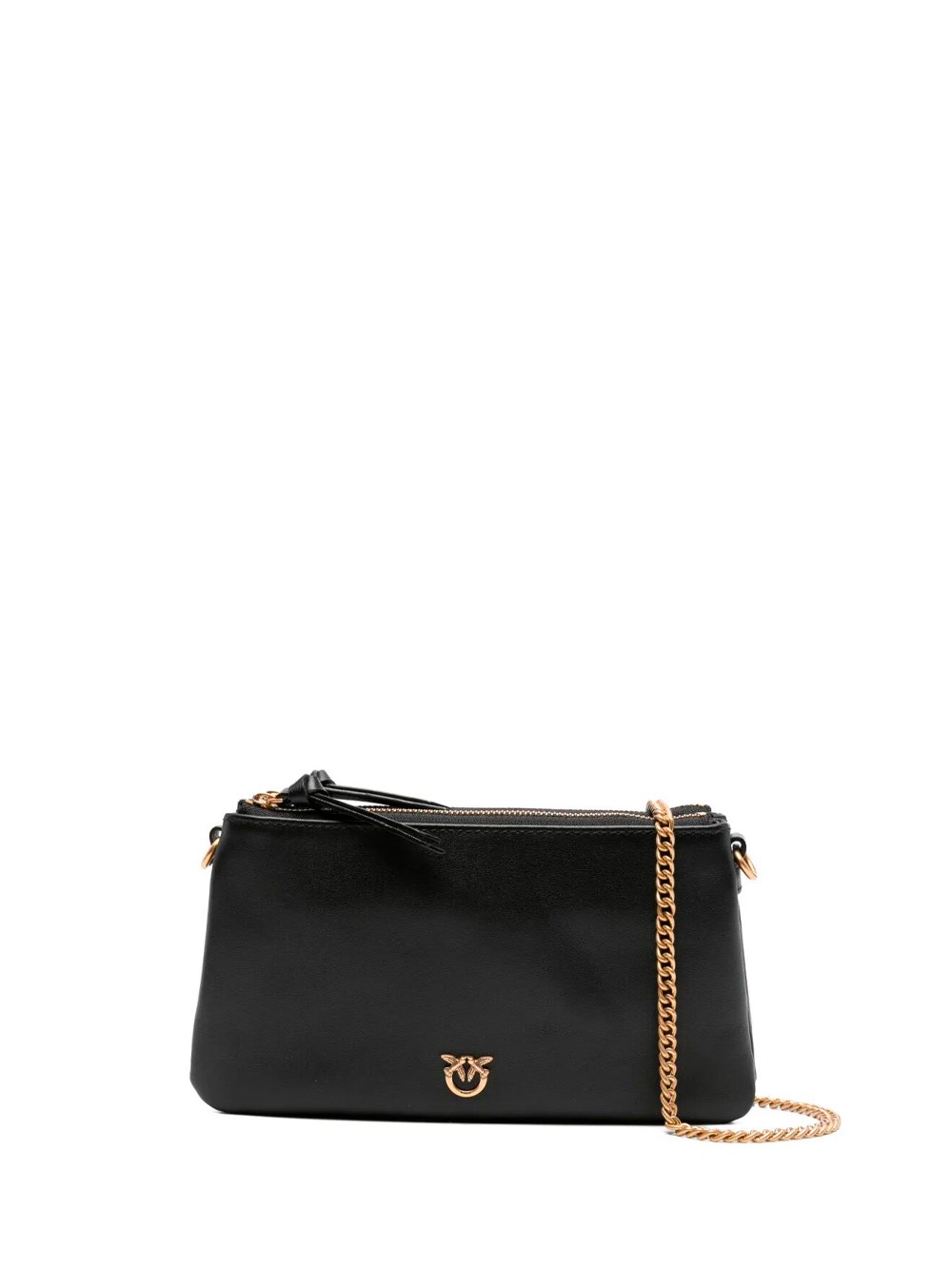 Pinko Shoulder Bag With Chain Strap And Smooth Finish In Black