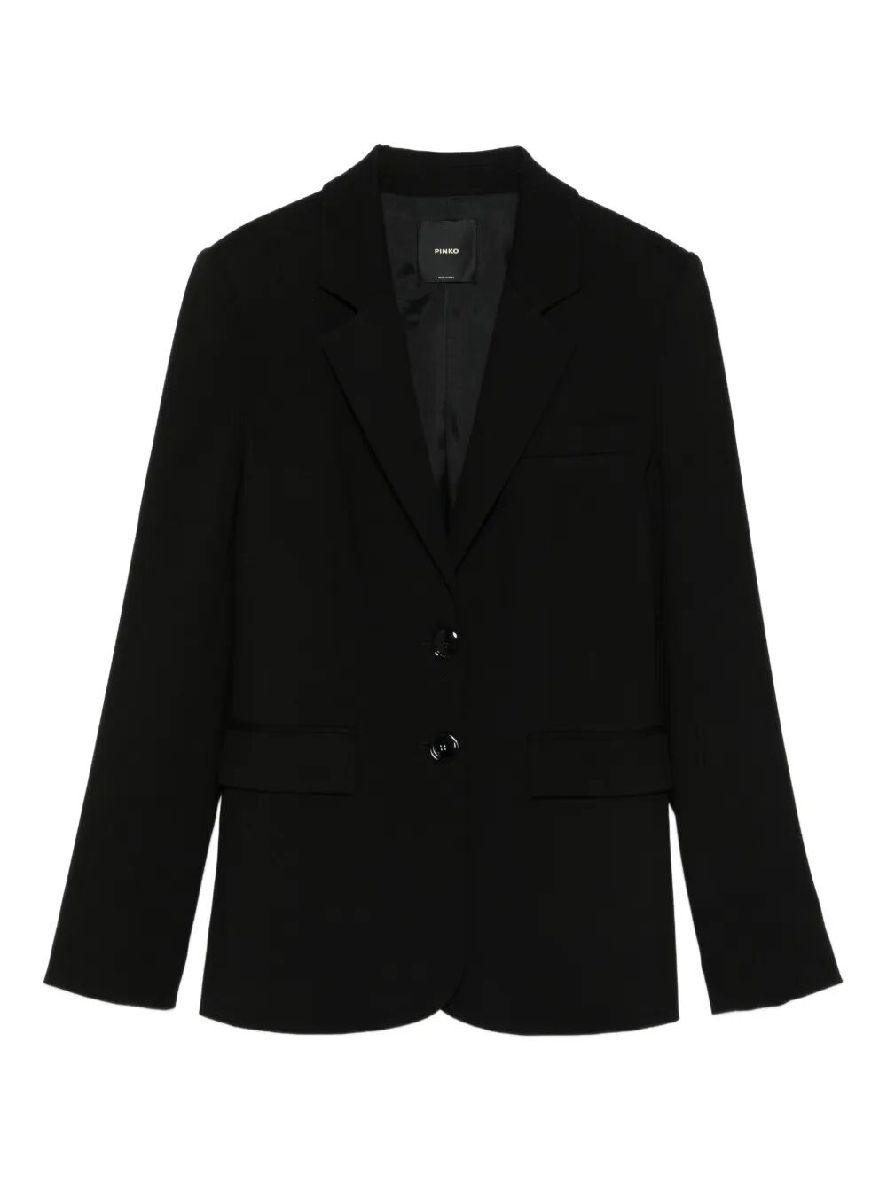 Pinko Tailored Black Jacket With Notched Lapel And Structured Shoulders In Black