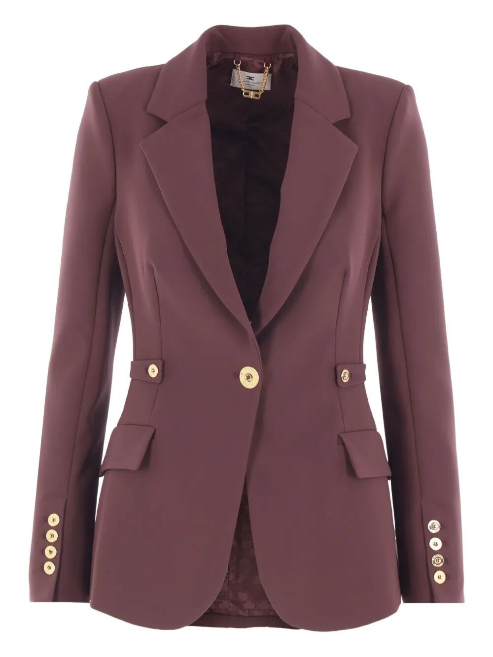 Elisabetta Franchi Padded-shoulders Blazer In Red