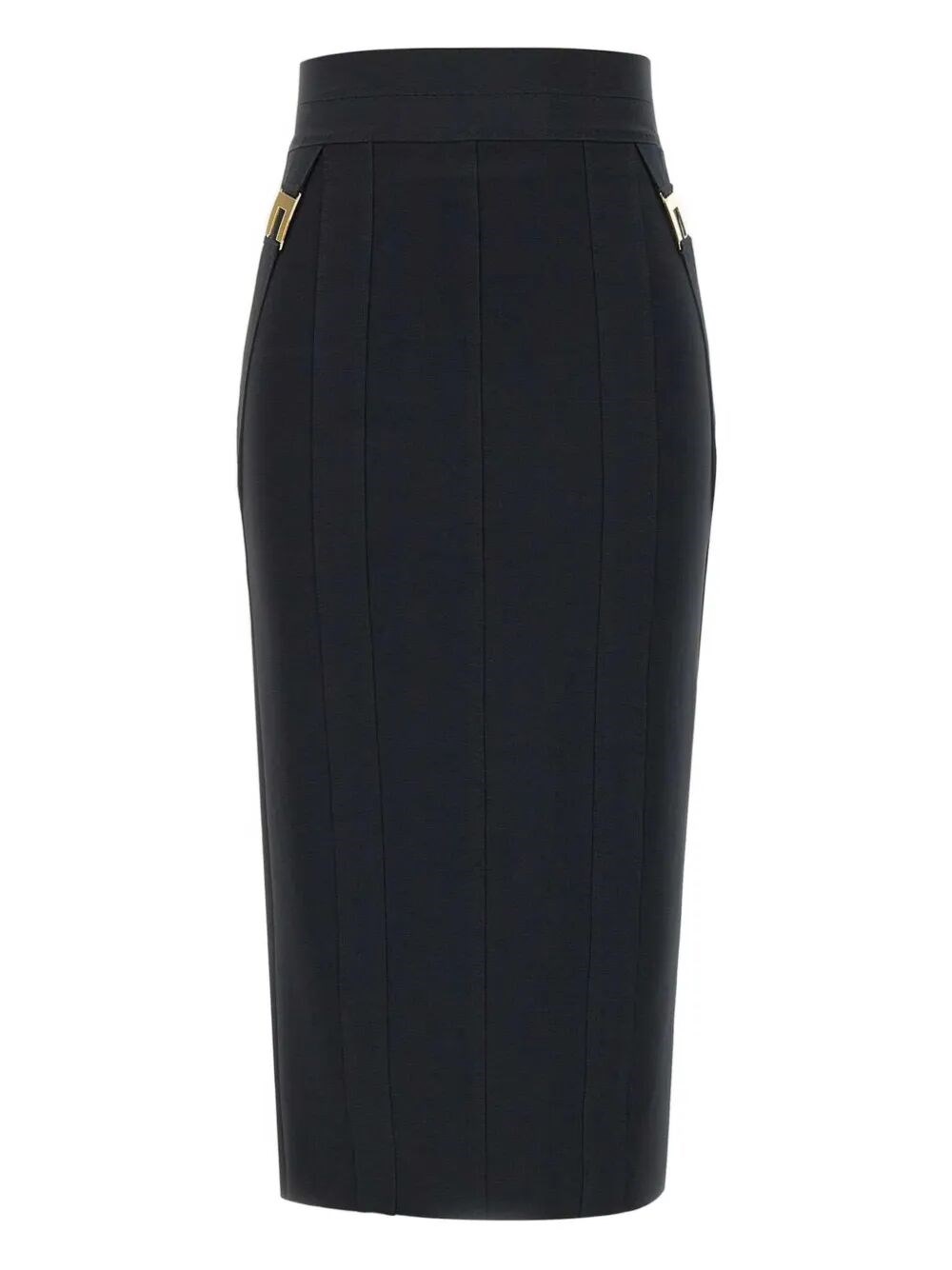 Elisabetta Franchi Skirt In Bi-elastic Fabric With Jewel Logo In Black