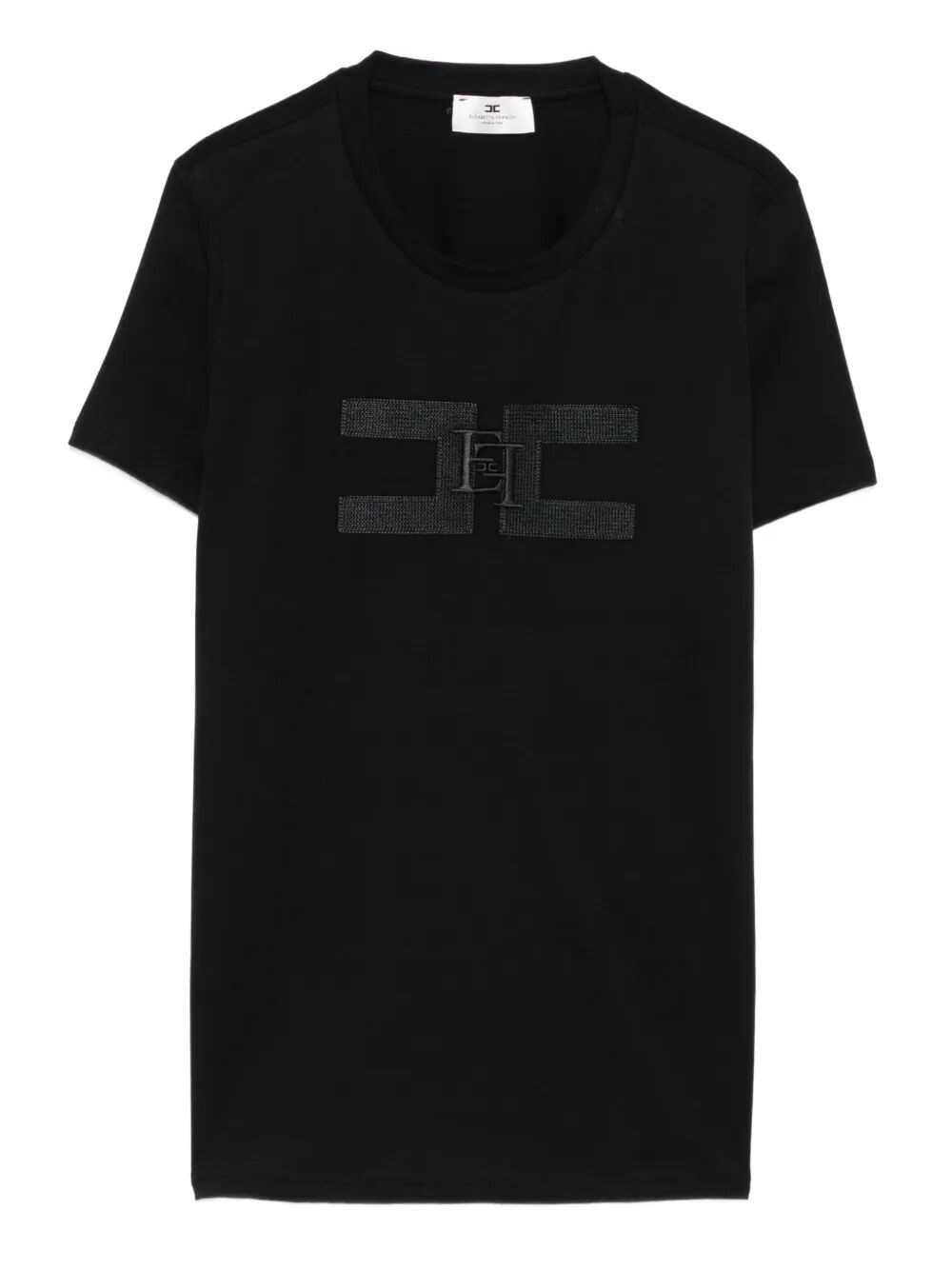 Elisabetta Franchi Short-sleeved T-shirt With Classic Crew Neck In Black