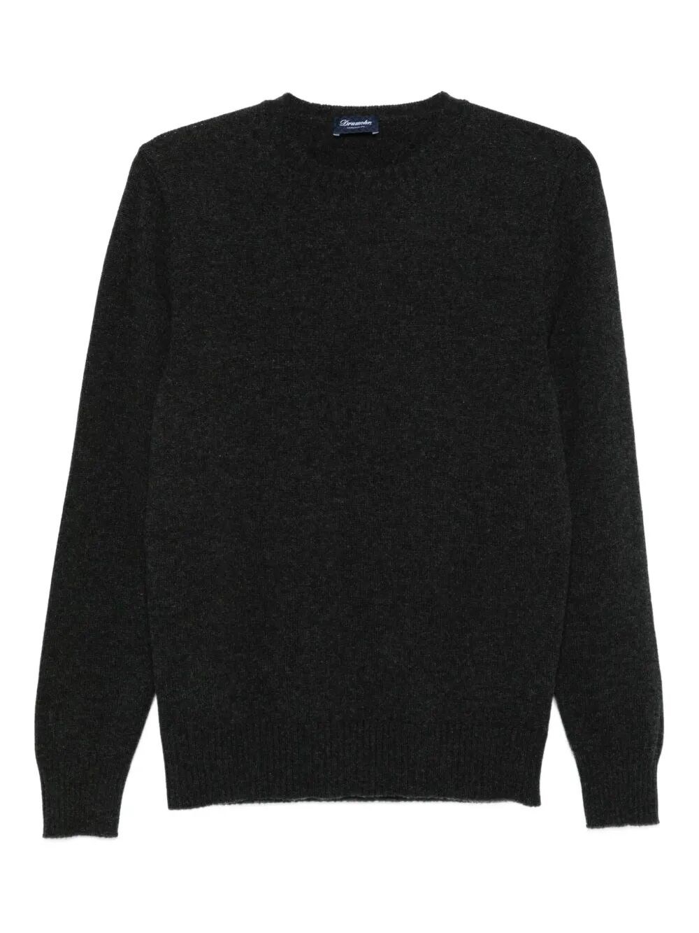 Drumohr Ultimate Cashmere Long Sleeve Crew-neck Sweater In Gray