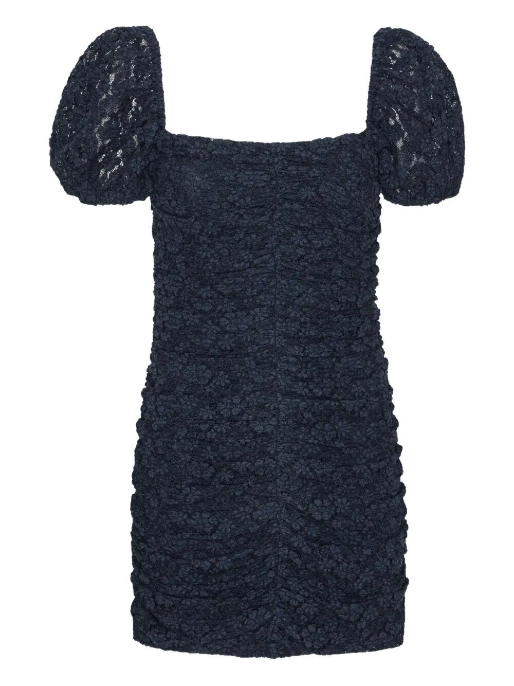 Rotate Birger Christensen Puff-sleeve Mini Dress In Blue