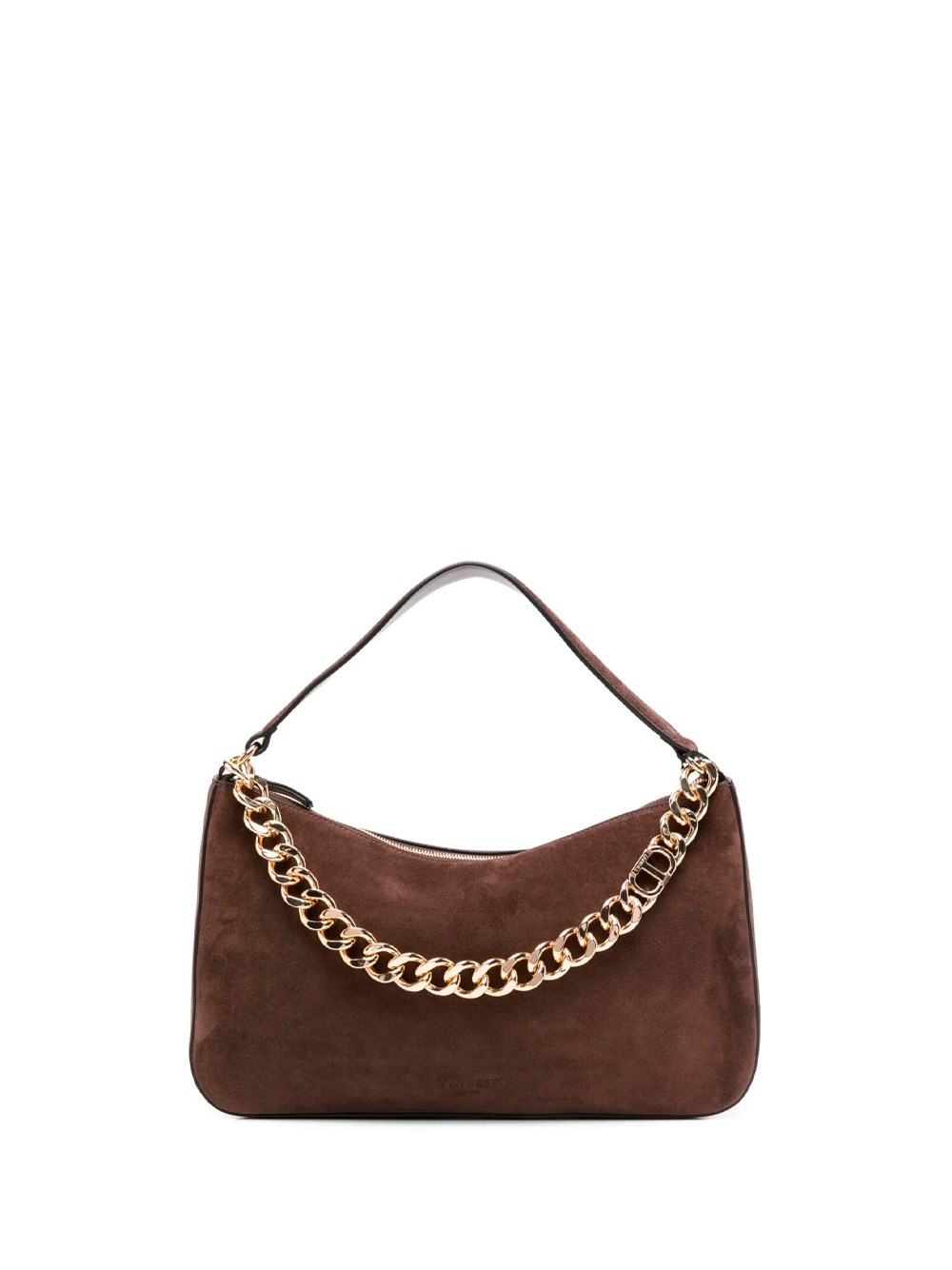 Twinset Chain Strap Shoulder Bag With Structured Shape In Brown