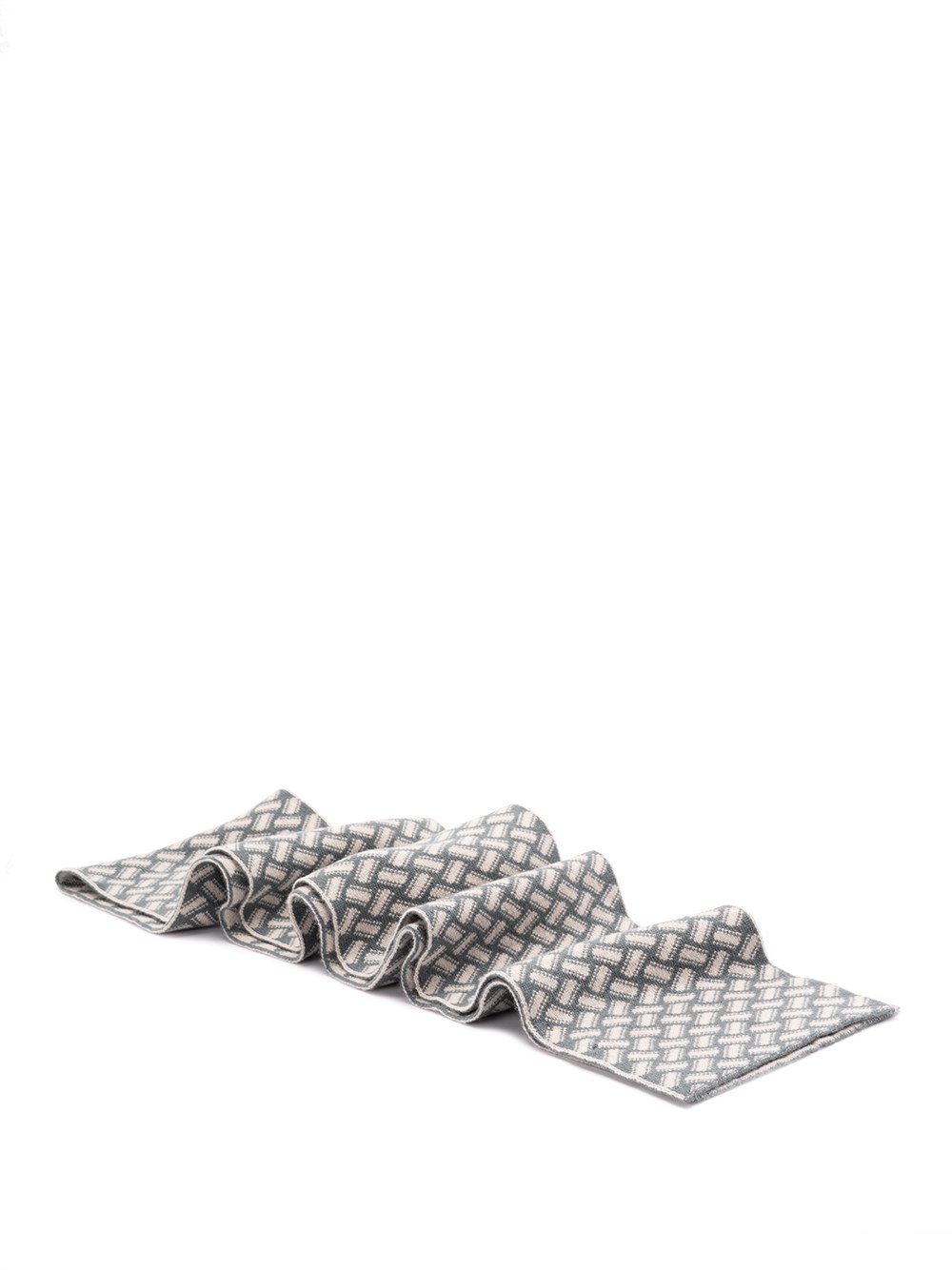 Drumohr Geometric-pattern Cashmere Scarf In Green