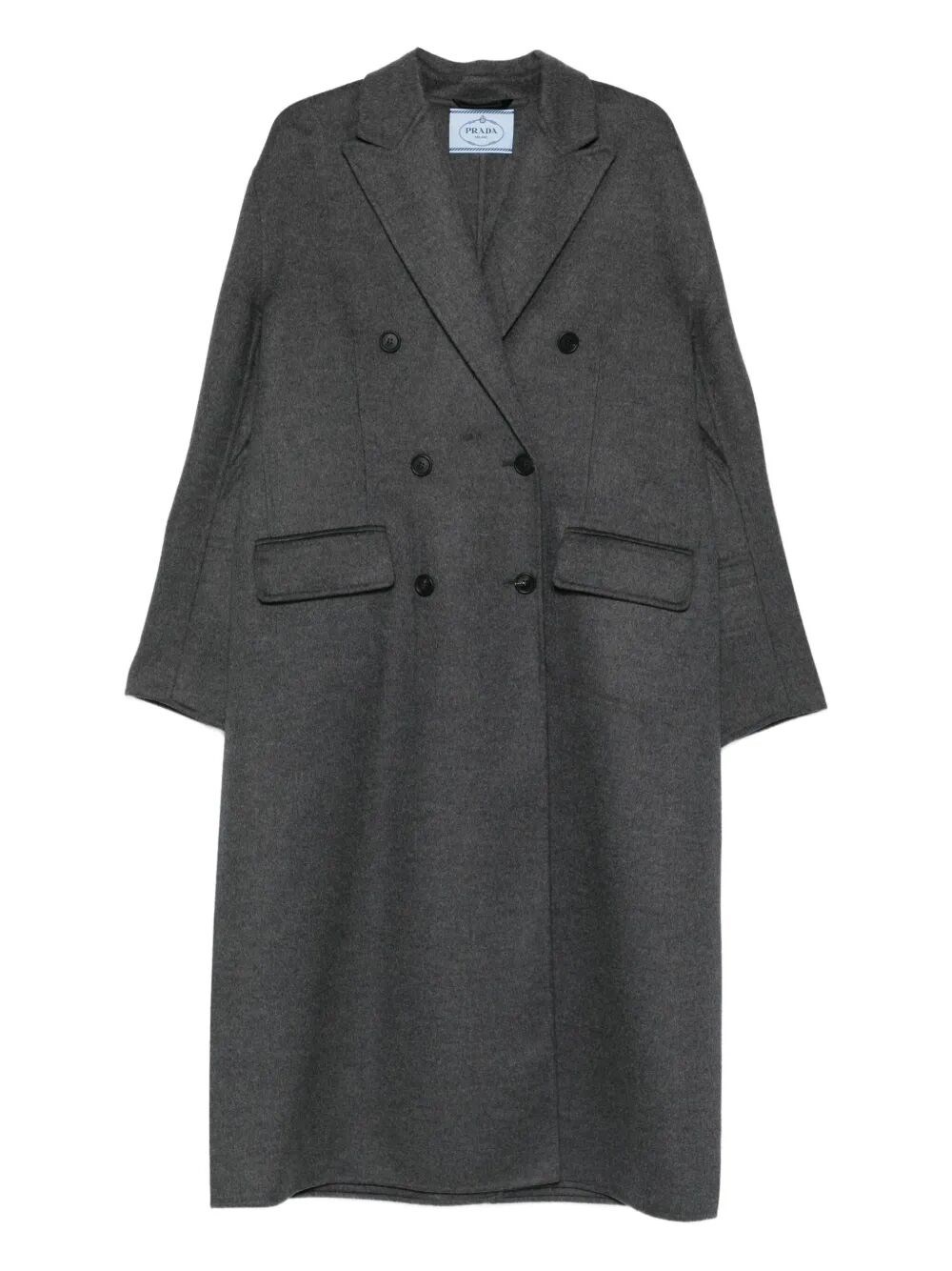Prada Double-breasted Wool And Cashmere Coat In Black