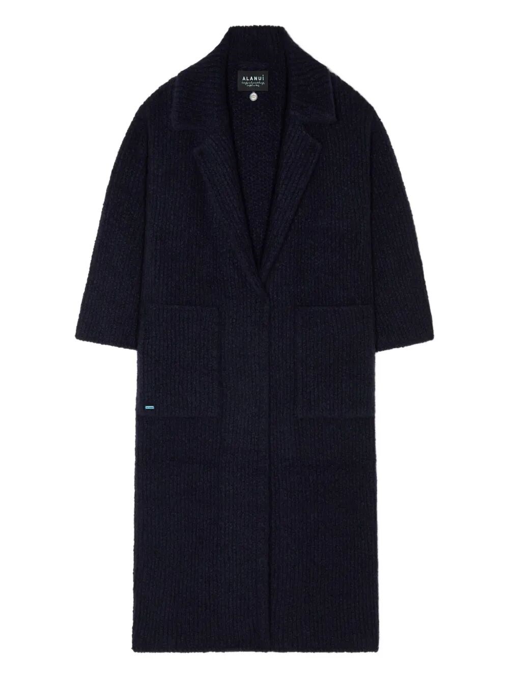 Alanui Logo-plaque Cashmere-silk Blend Cardigan In Blue