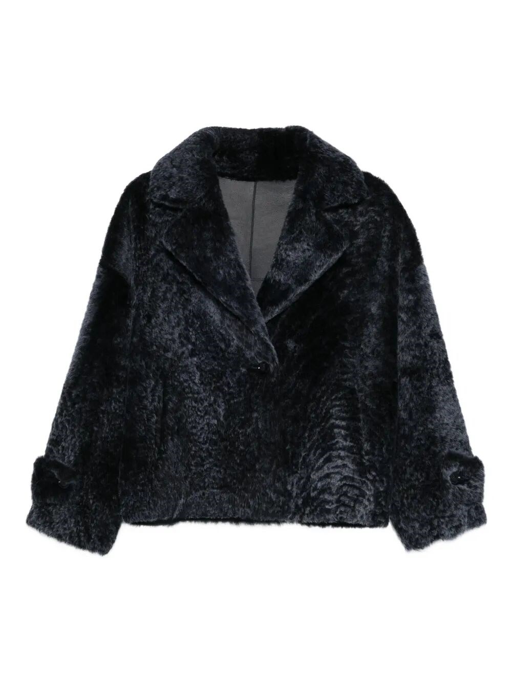 Manzoni 24 Shearling Button-closure Jacket In Blue