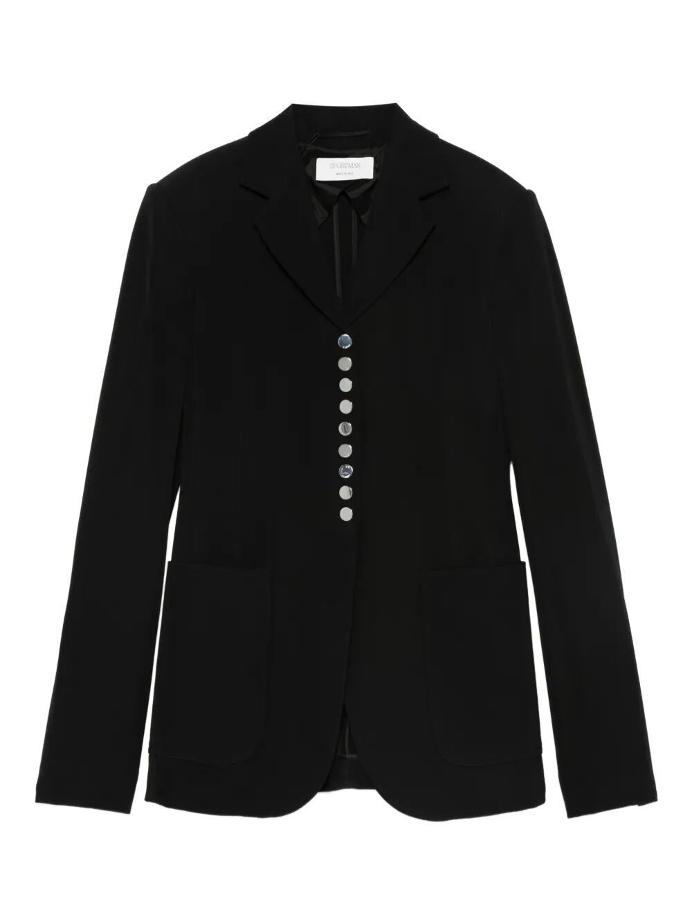 Sportmax Tailored Blazer With Notched Lapel And Metallic Buttons In Black