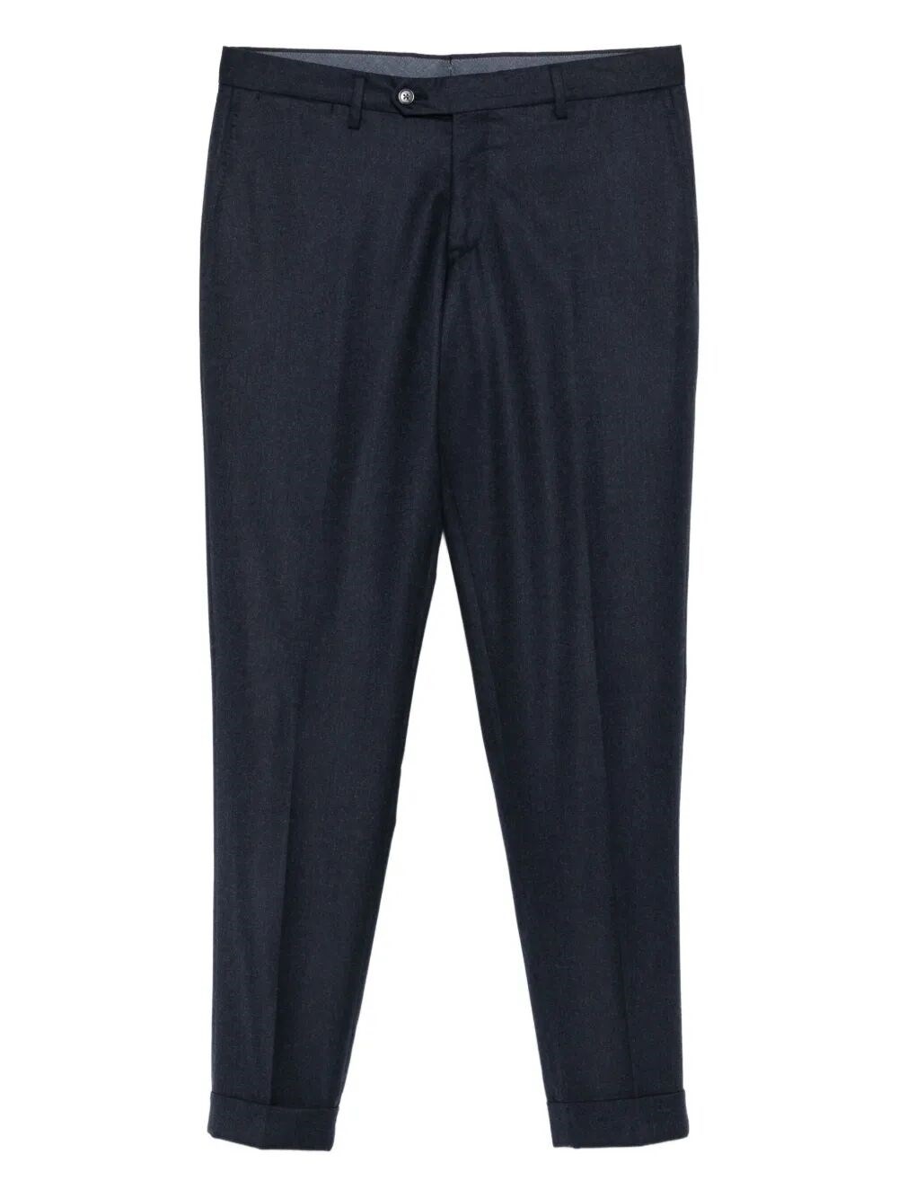 Barba Napoli Tailored Black Wool Chinos In Blue