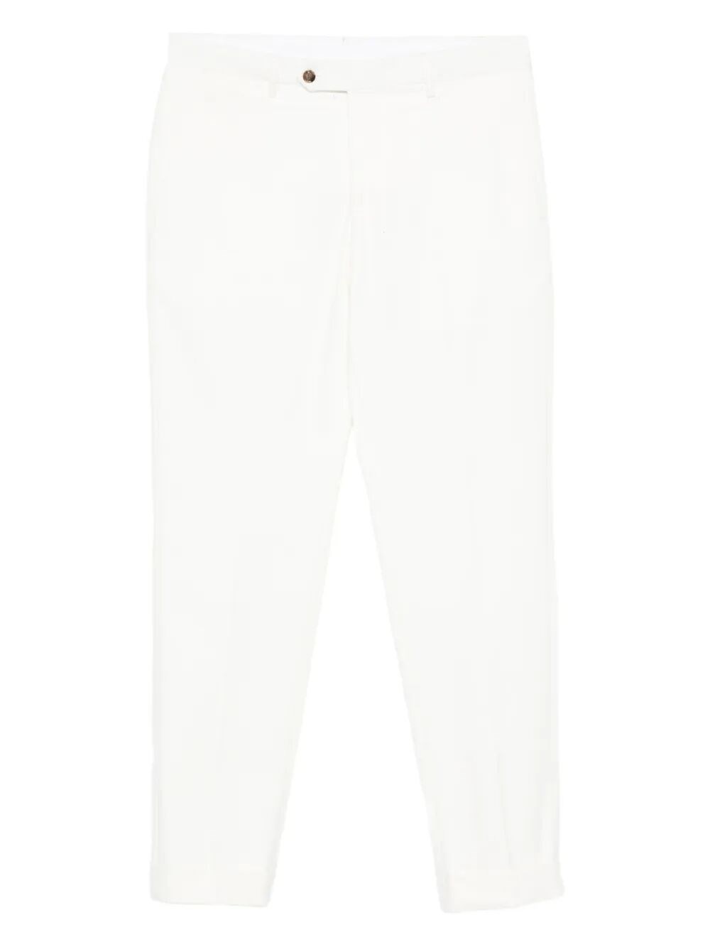 Barba Napoli Tailored White Chinos With Minimalist Design In White