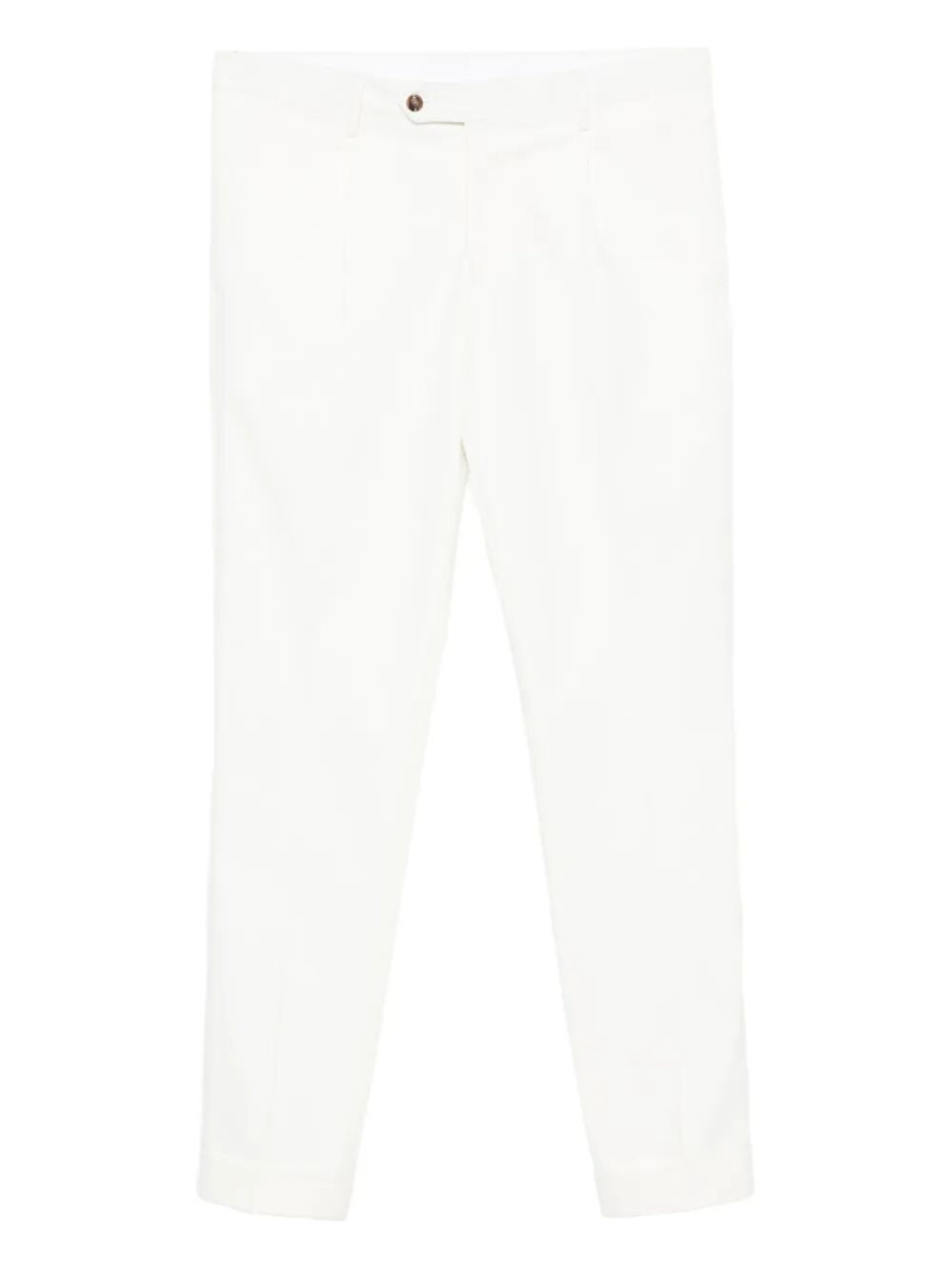 Barba Napoli Tailored White Chinos With Minimalist Design In White