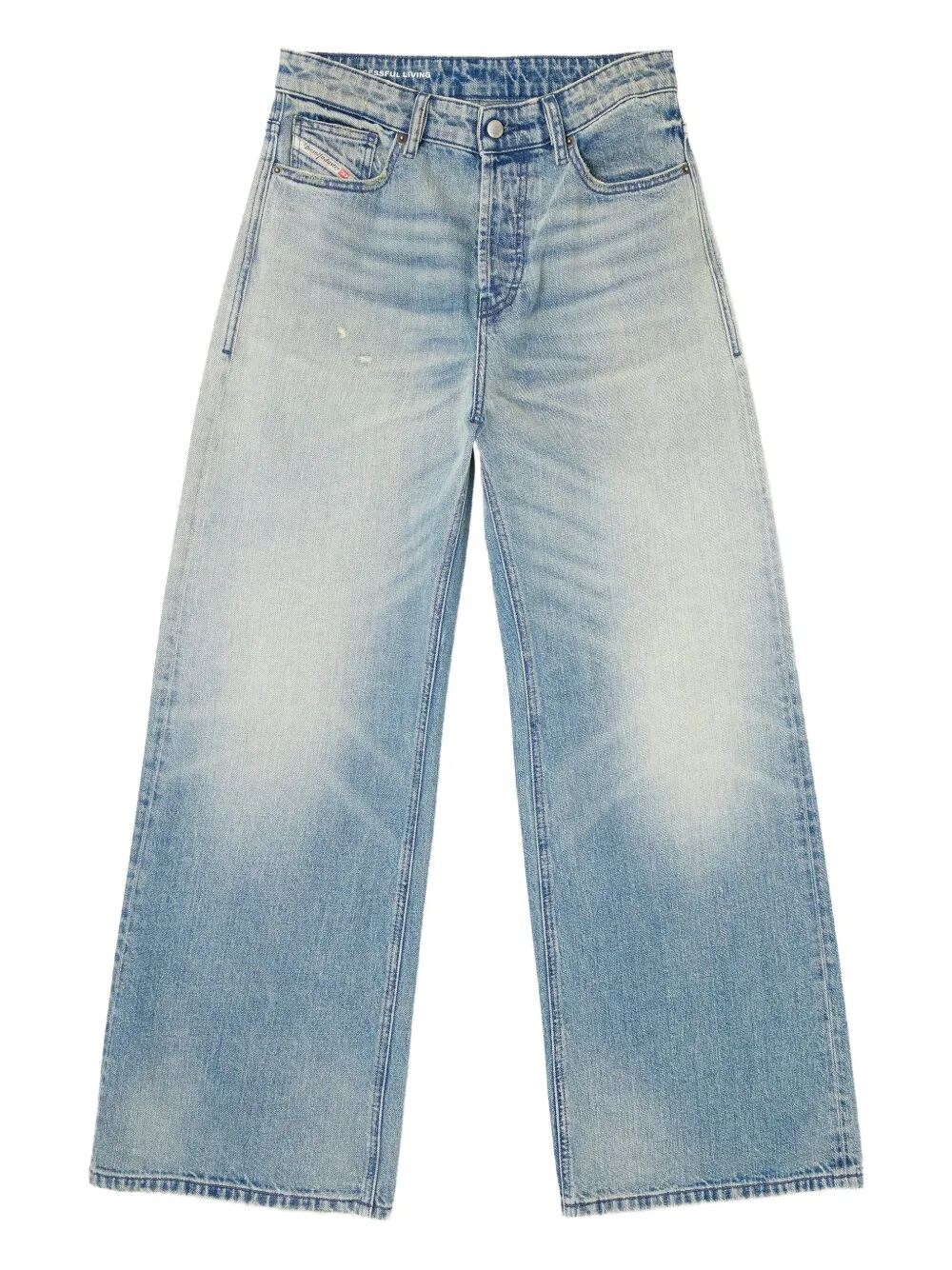 Diesel Jeans Gamba Larga In Blue