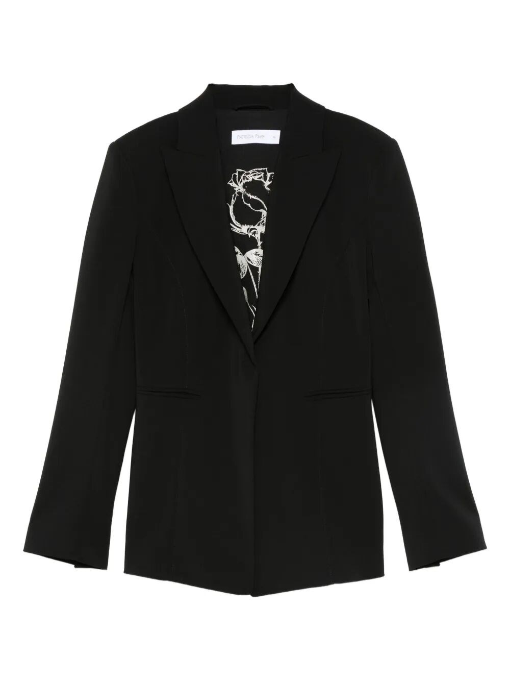 Patrizia Pepe Tailored Blazer With Structured Silhouette In Black