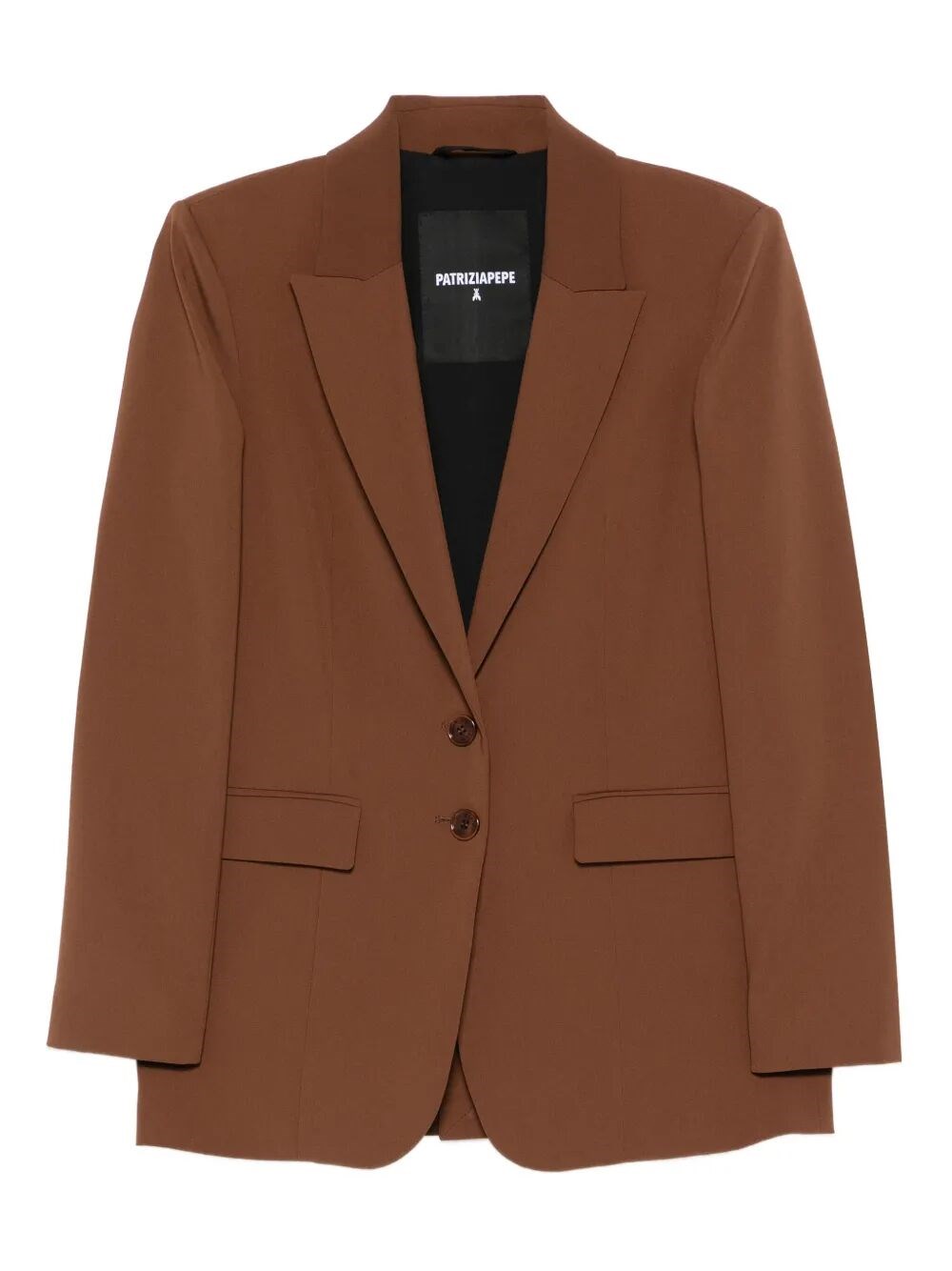 Patrizia Pepe Two-button Notched-lapel Blazer In Brown