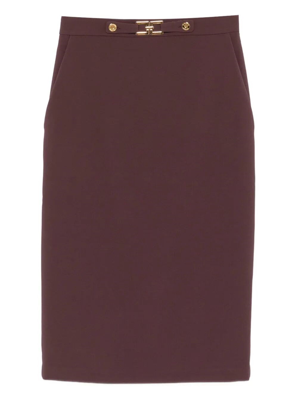 Elisabetta Franchi Button-fastening Pencil Skirt In Red