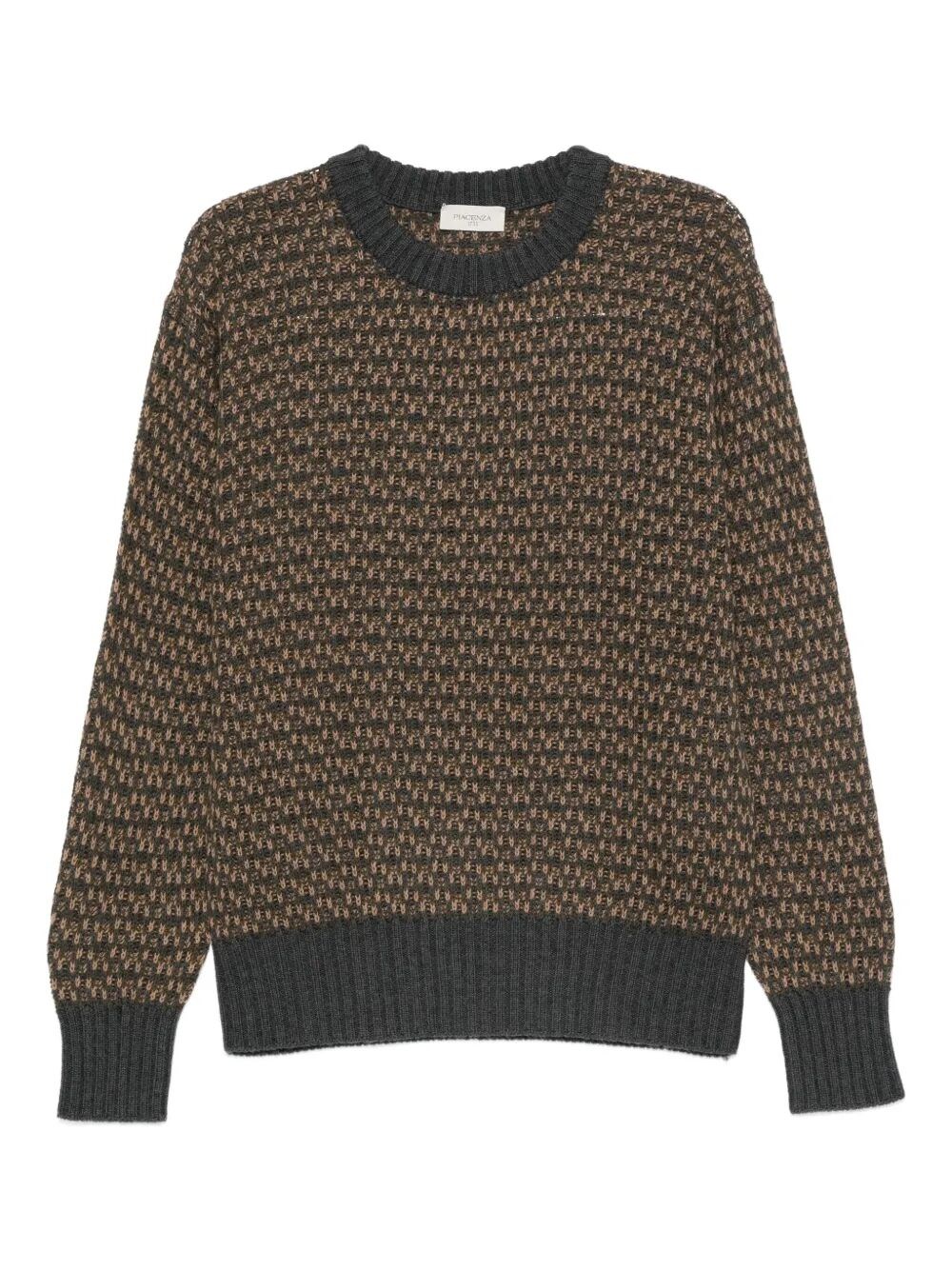 Piacenza 1733 Long Sleeve Crew-neck Sweater In Brown