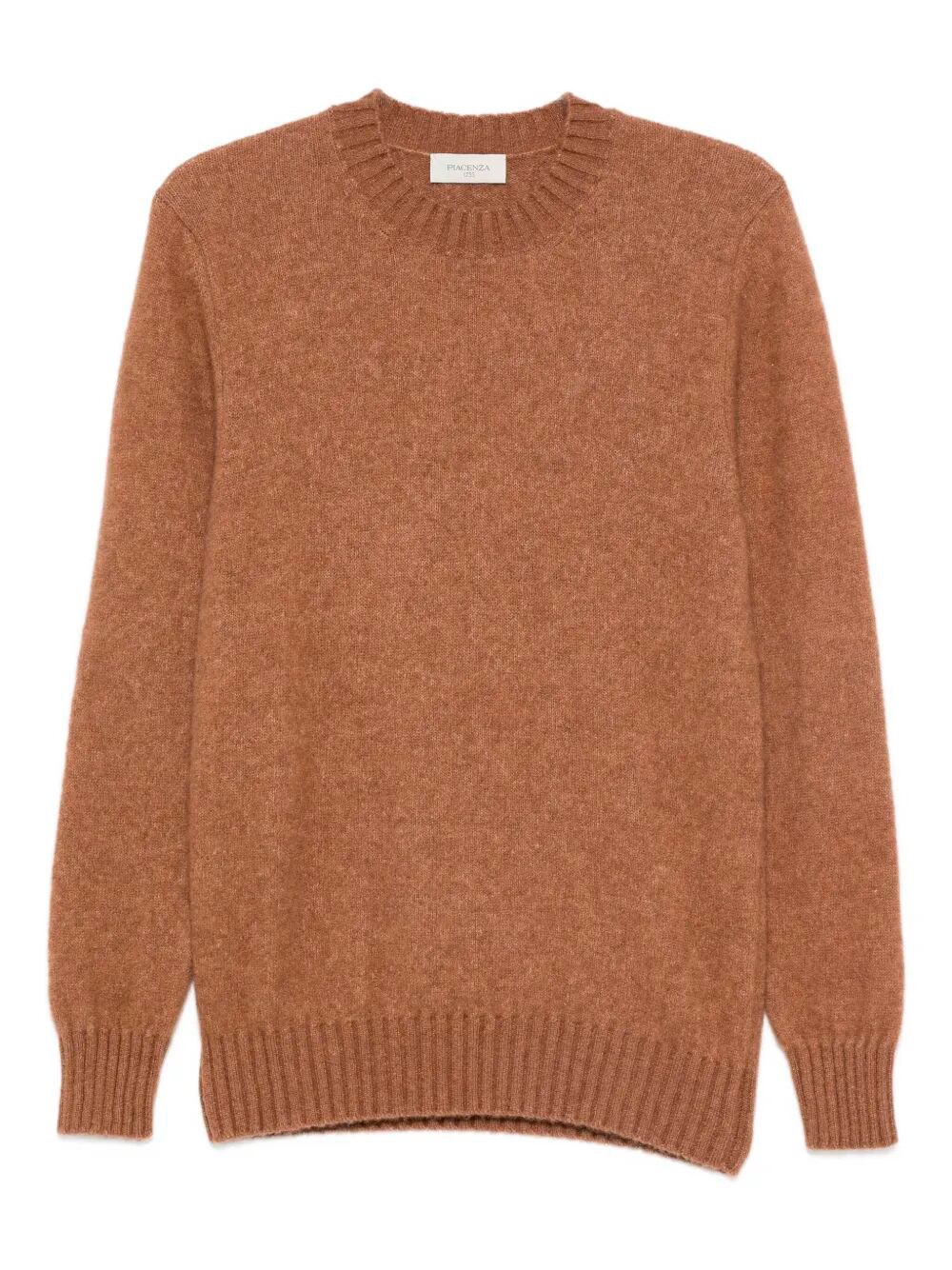 Piacenza 1733 Long Sleeve Crew-neck Sweater In Brown