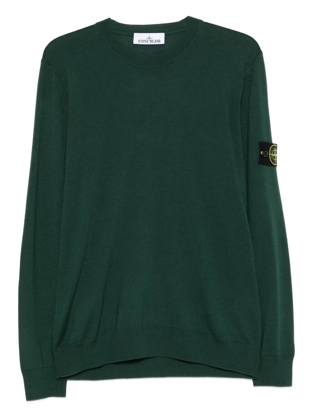 Stone Island Military Green Wool Blend Sweater In Green