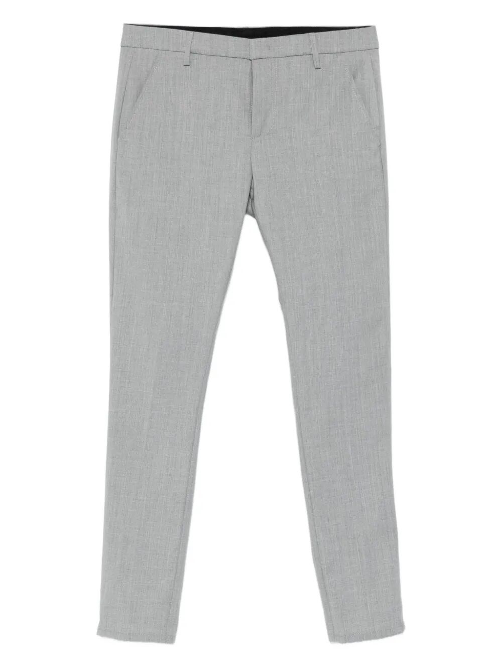 Dondup Mélange-effect Trousers In Gray