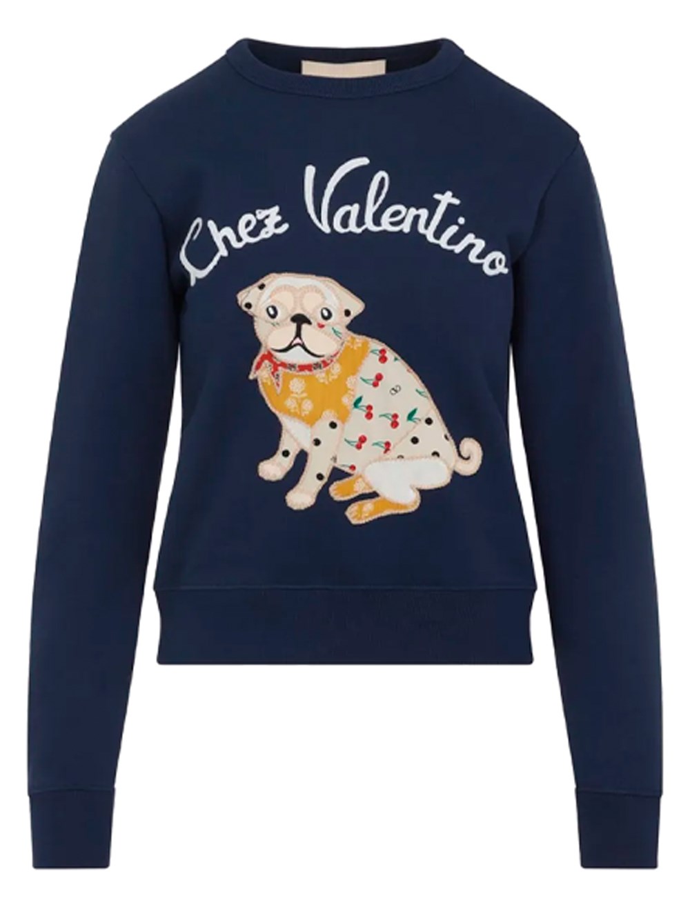 Valentino Cotton Sweatshirt In Blue