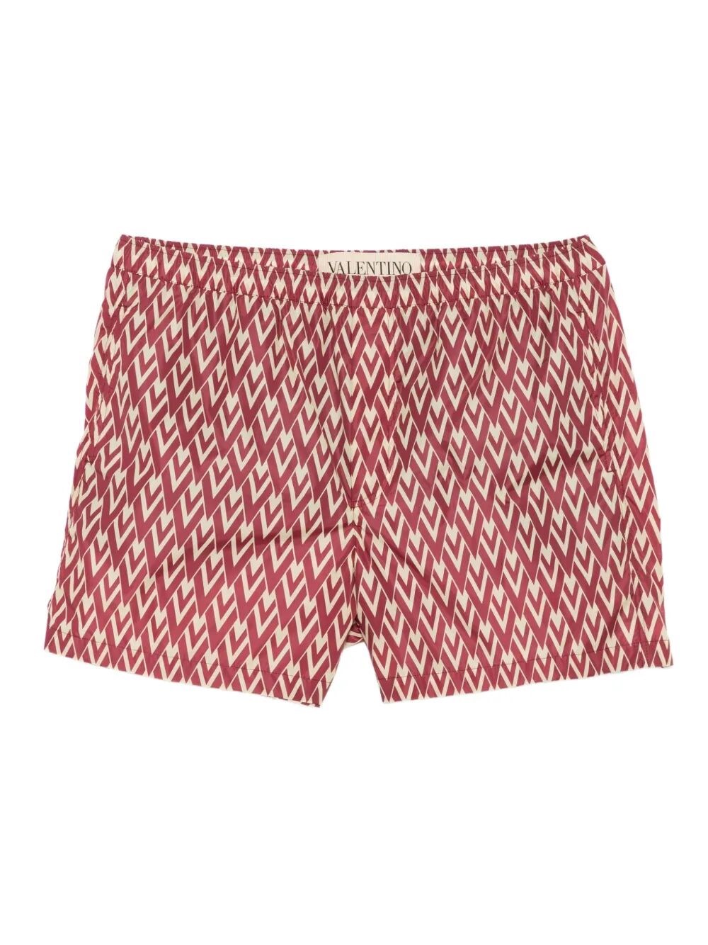 Valentino Nylon Swimsuit With Toute La V Print In Multi