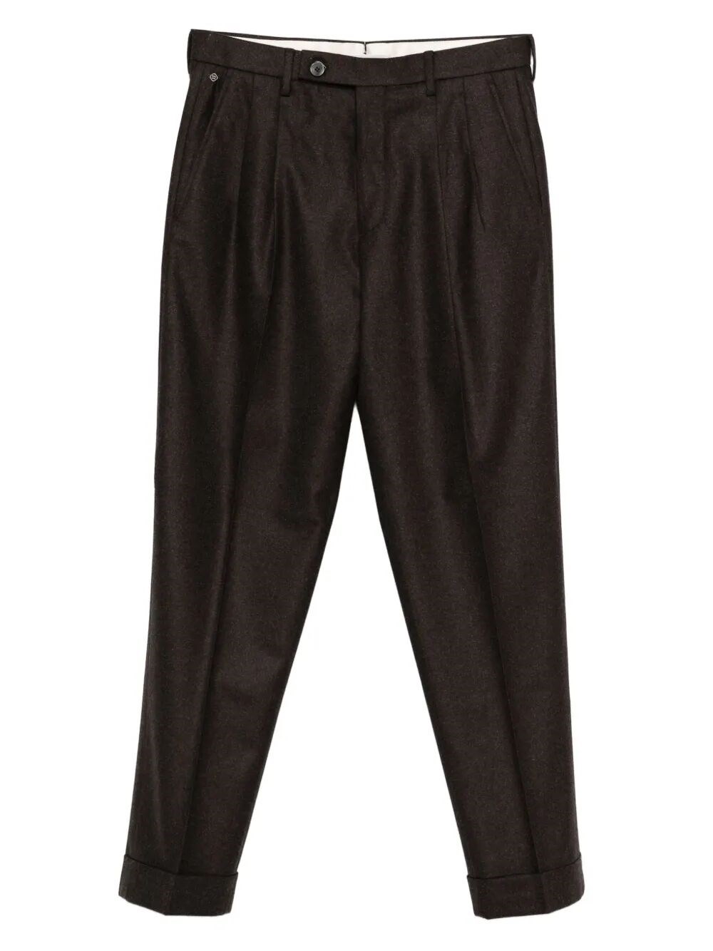 Gta Pleated Wool Trousers In Brown