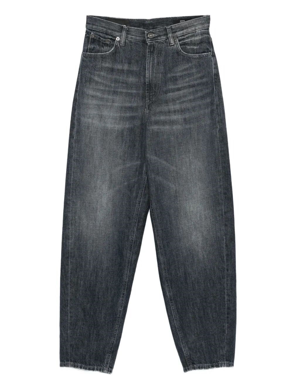 Dondup High-waisted Relaxed-fit Jeans With Vintage Wash In Blue