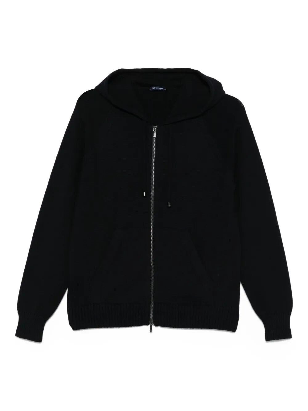 Drumohr Zip-up Jacket With Classic Hood In Blue