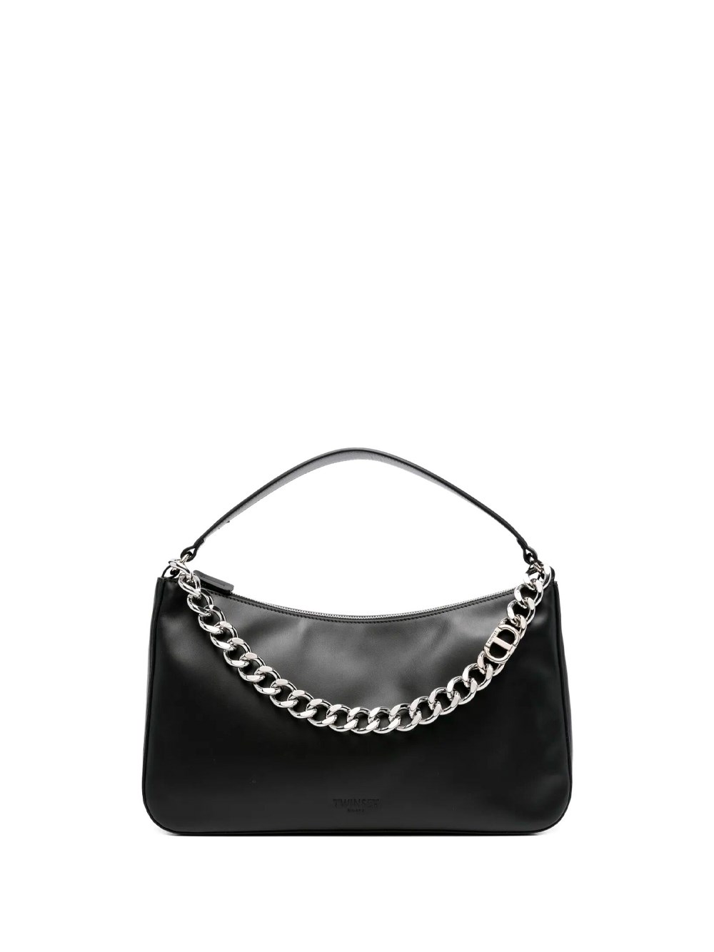 Twinset Twin-set Black Crossbody Bag With Chain Strap In Black