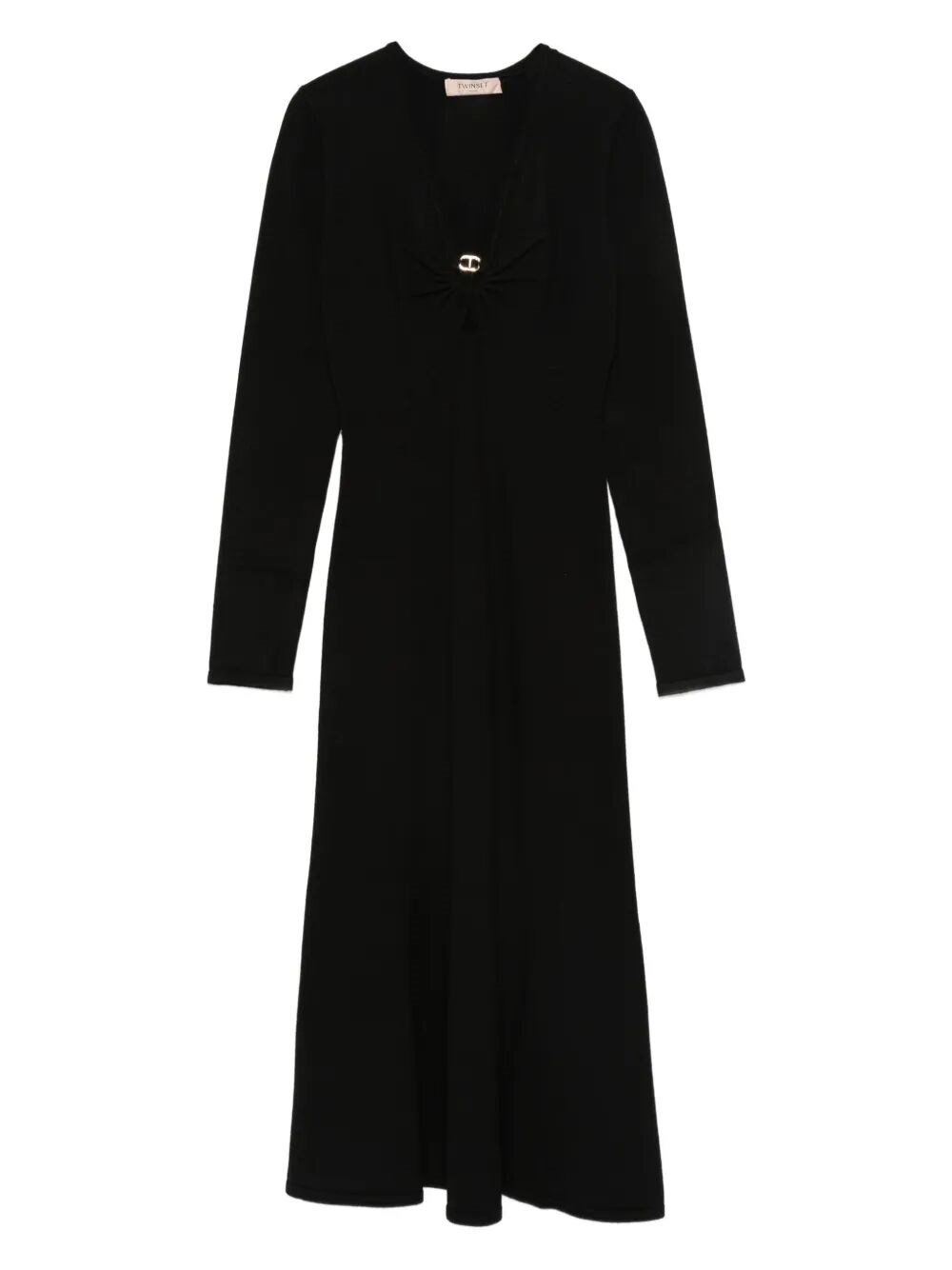 Twinset Wrap-button Fastening Dress In Black