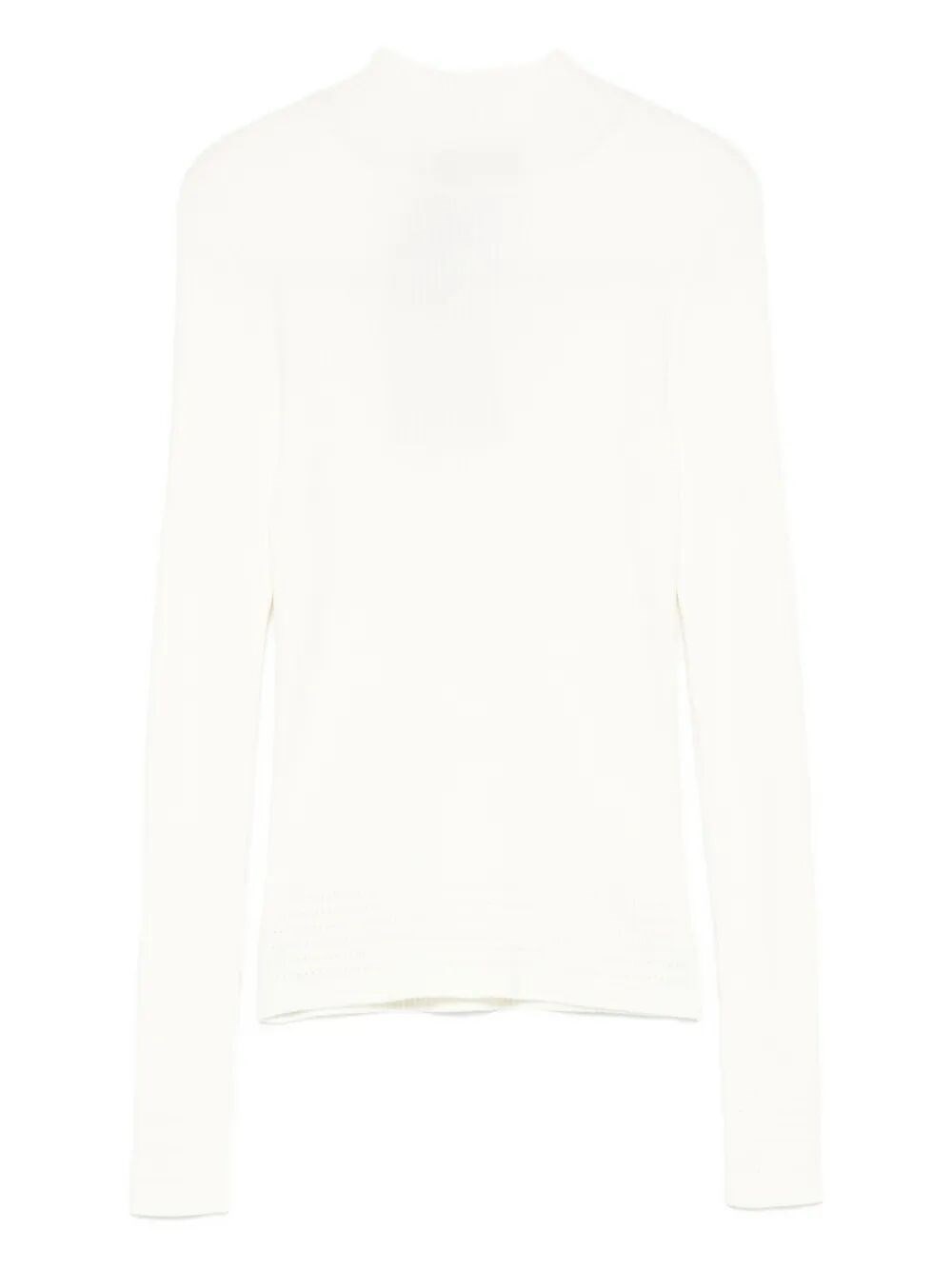 Twinset Ribbed Mock-neck Top In Sand