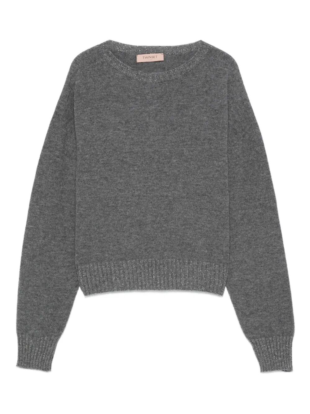 Twinset Twin-set Soft Wool Blend Sweater In Black