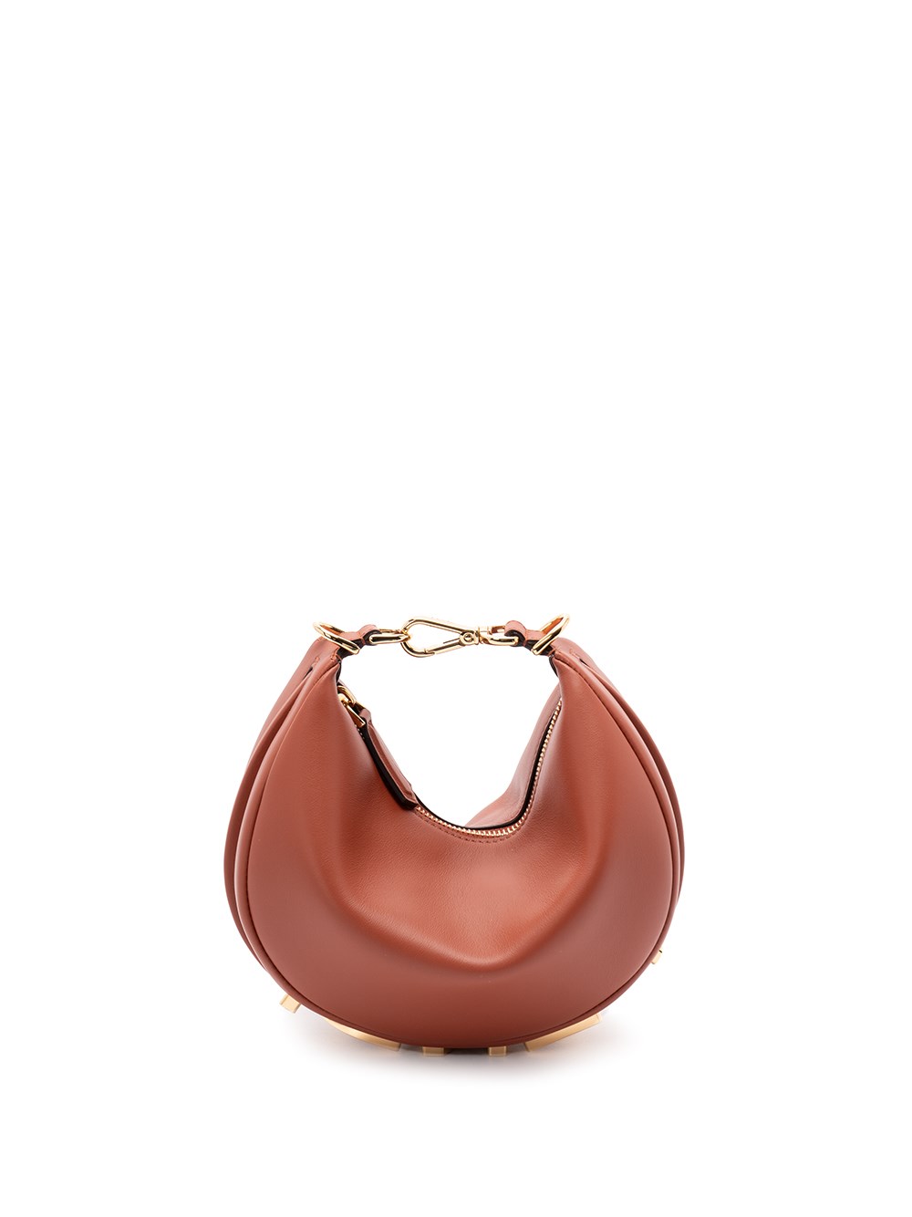 Fendi Mini Graphy Leather Shoulder Bag In Brown