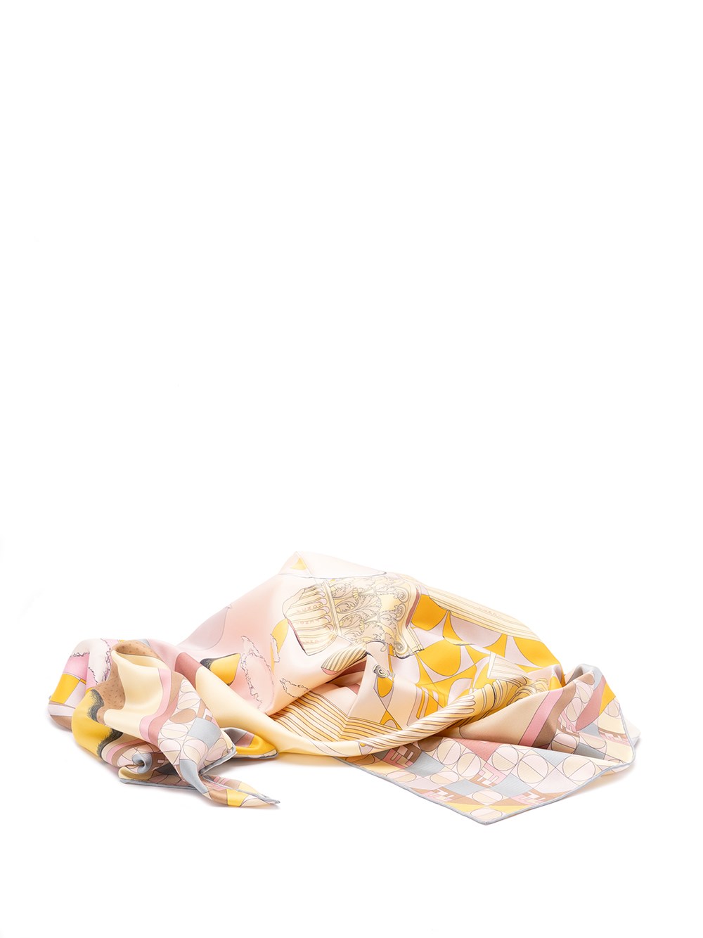 Fendi Moonlight Echoes Geometric-print Silk Scarf In Pink