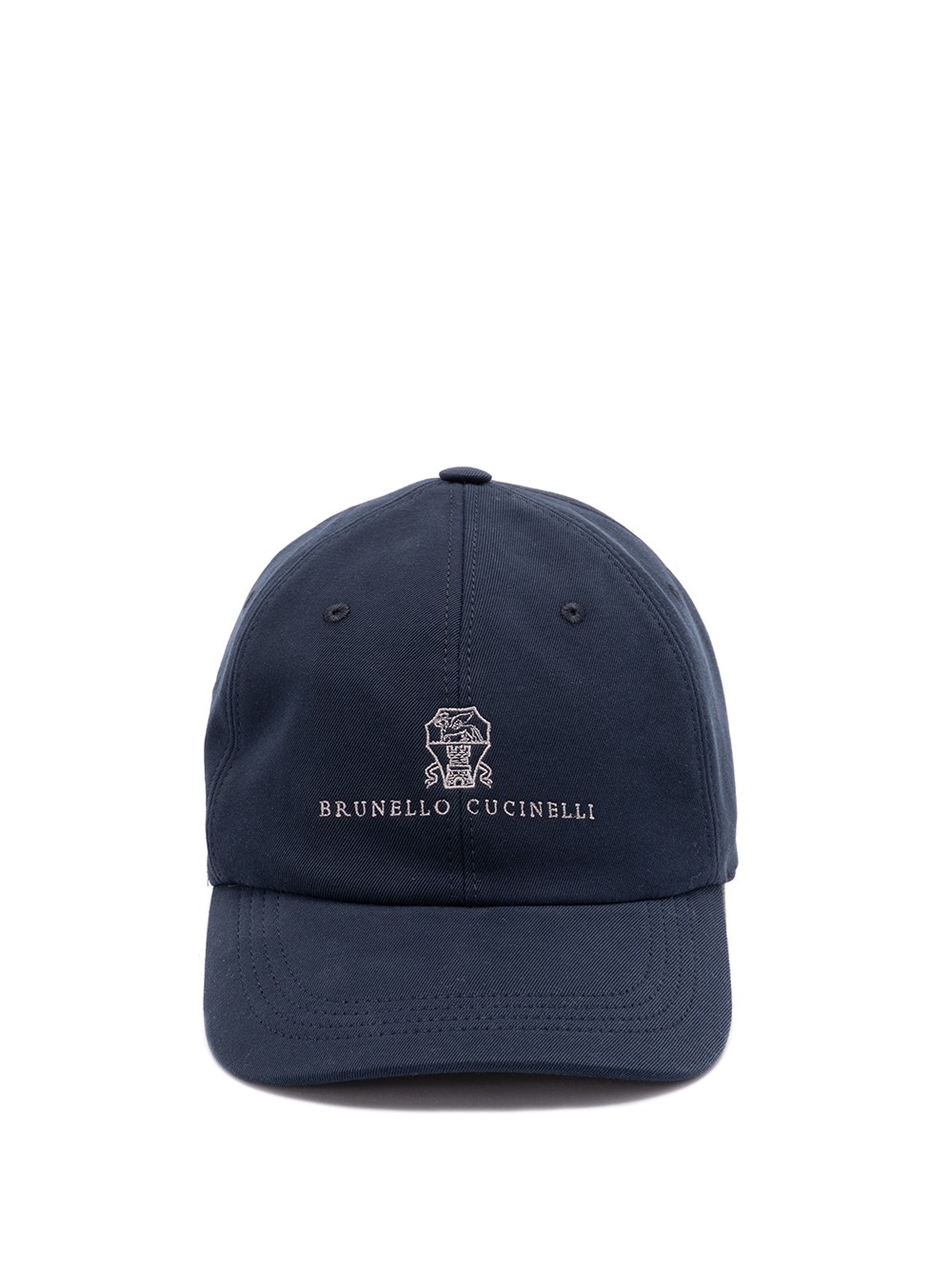 Brunello Cucinelli Men Baseball Cap With Embroidery In Blue