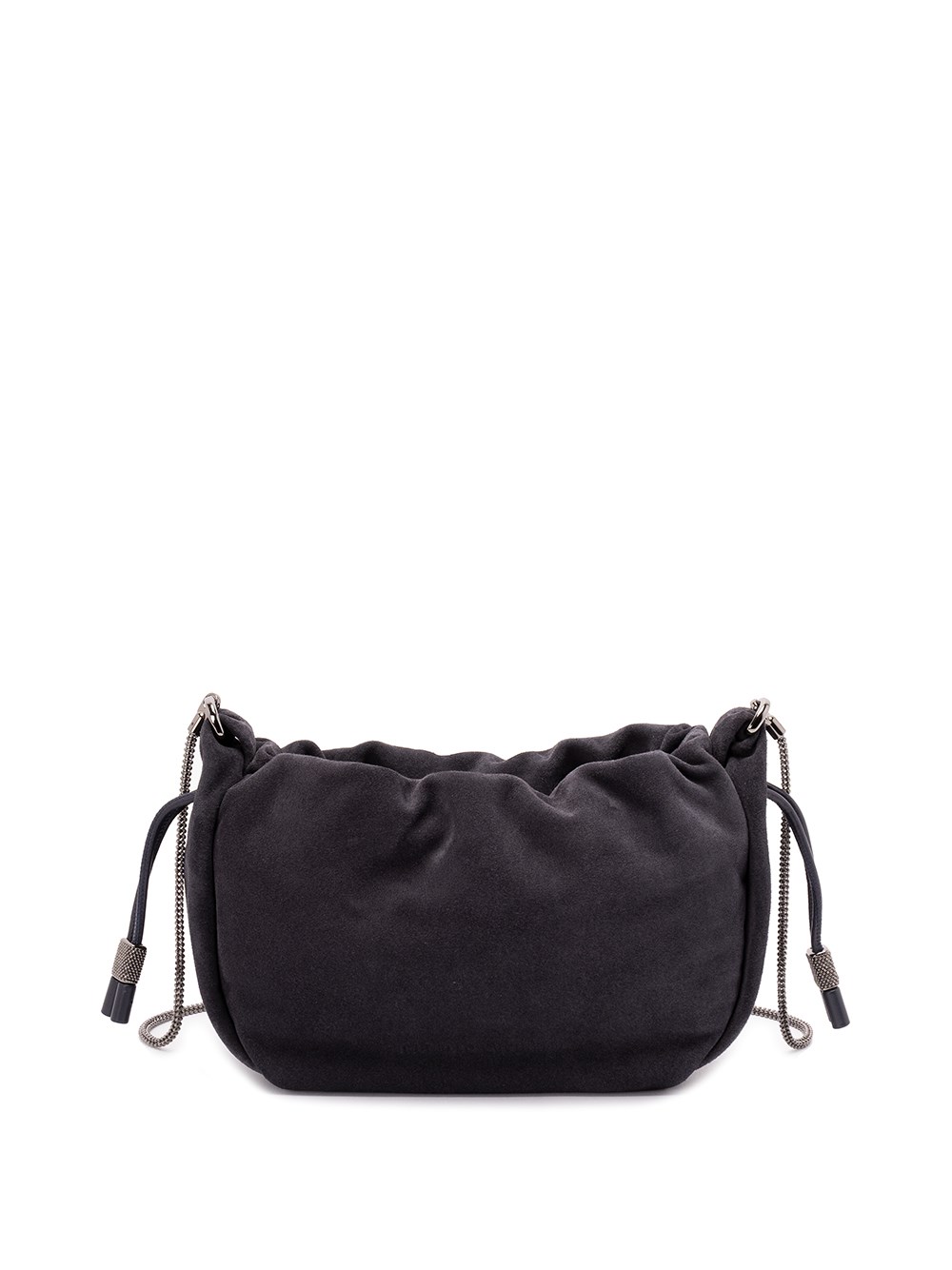 Brunello Cucinelli Suede Mini `mellow` Bucket Bag In Blue